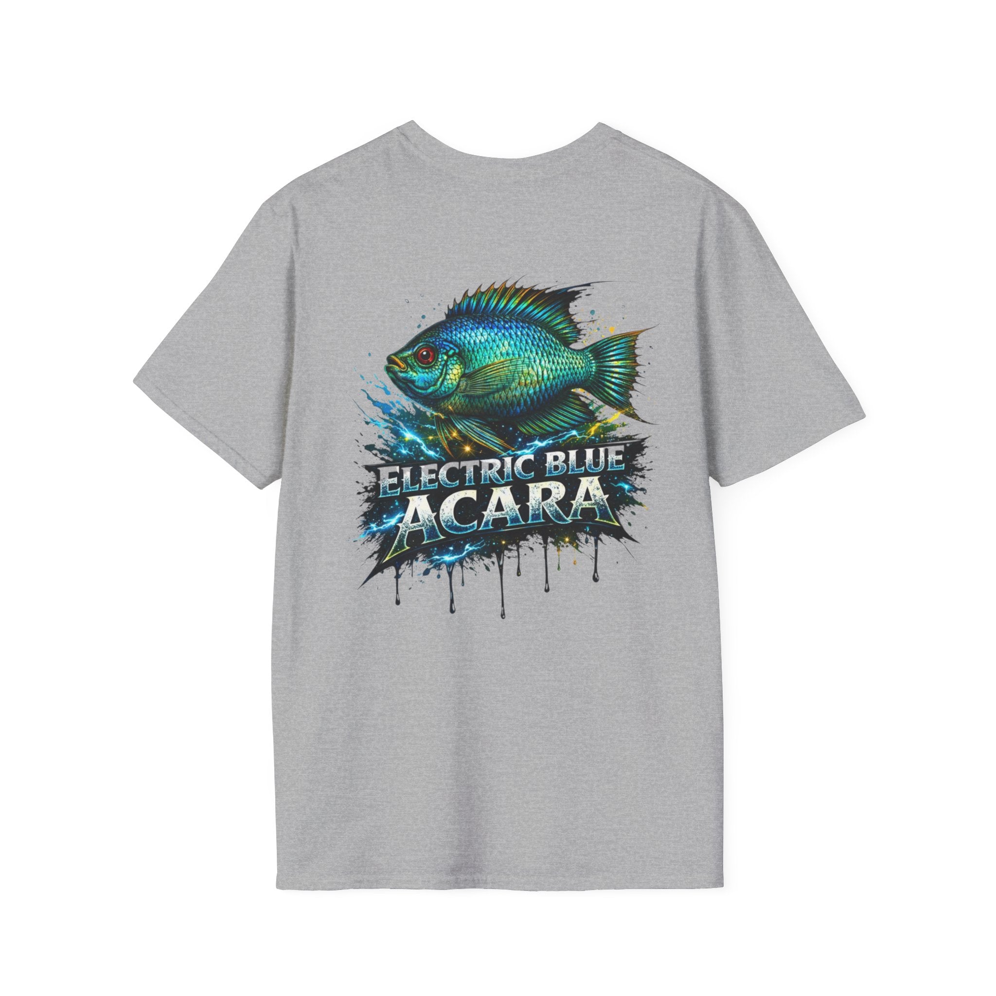 Electric Blue Acara Fish T-Shirt — Vibrant Angler Graphic Tee