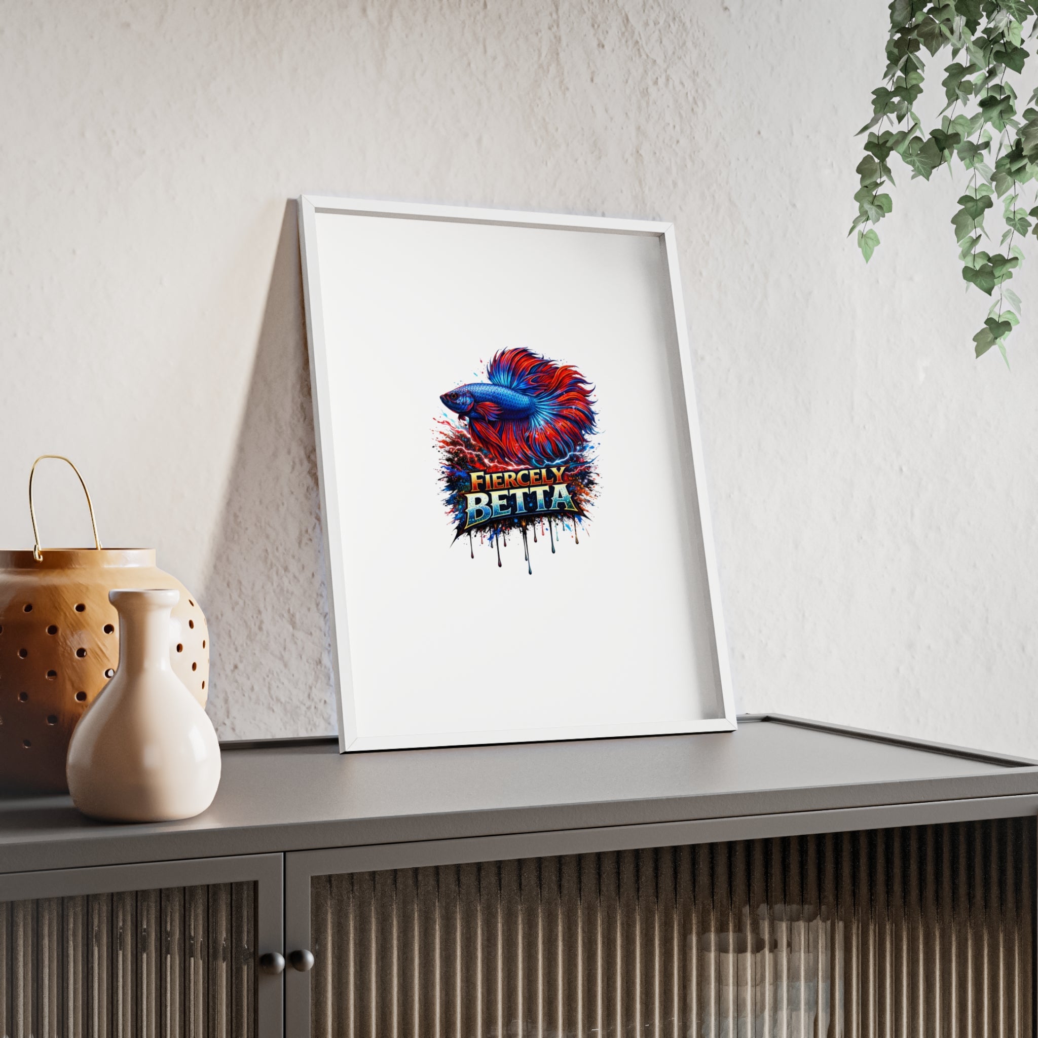 Fiercely Betta Framed Poster — Colorful Betta Fish Wall Art