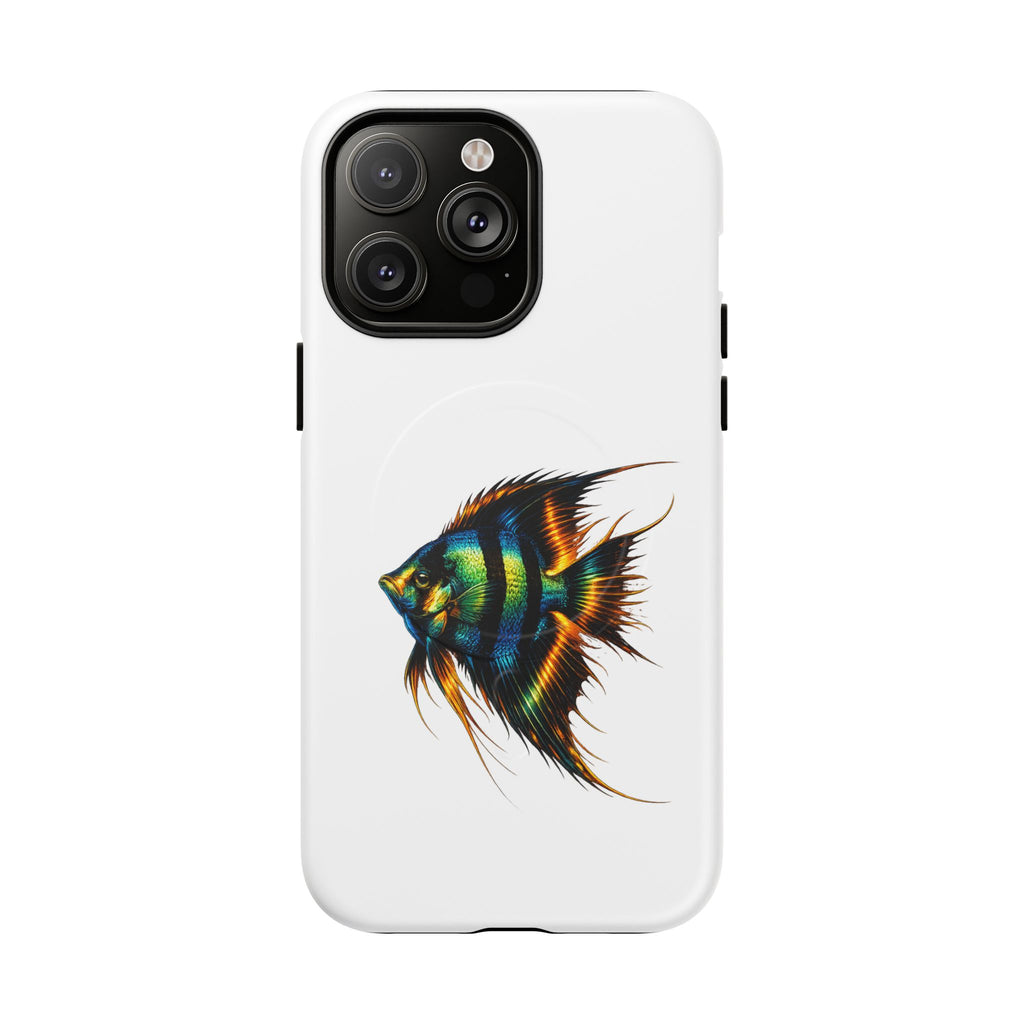 Angelfish Art Tough Magnetic Phone Case — Colorful Aquarium Fish iPhone Cover