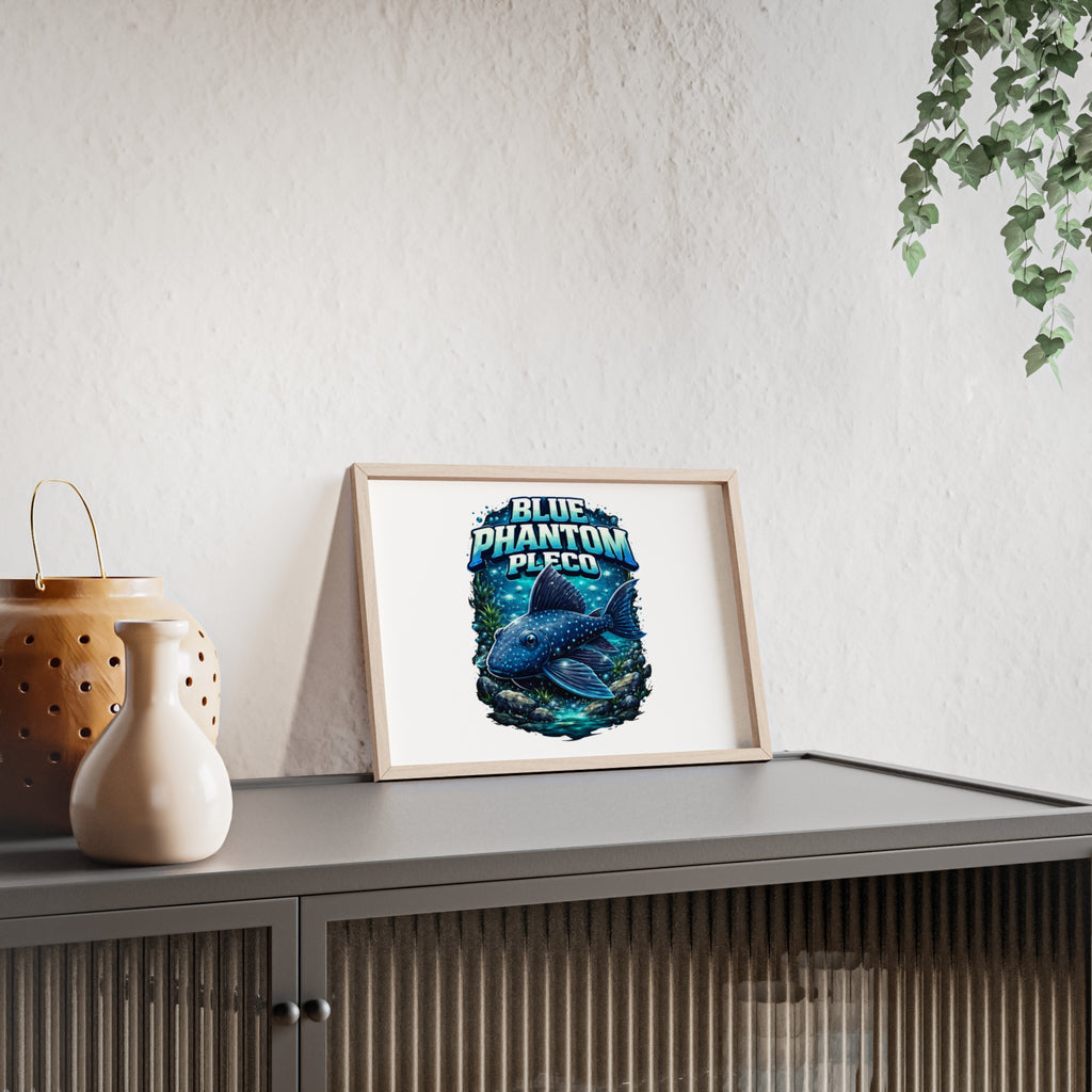Blue Phantom Pleco Poster — Framed Aquarium Fish Wall Art
