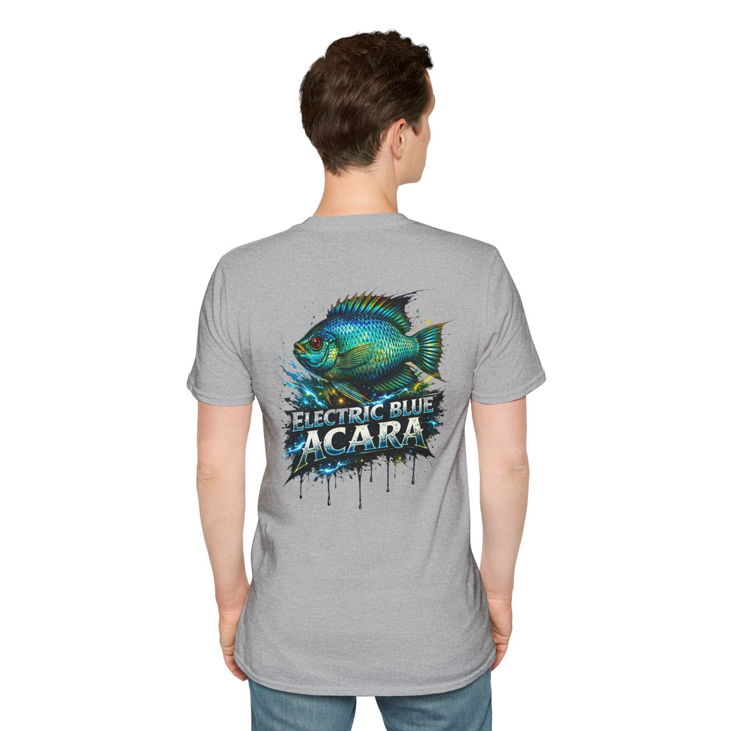 Electric Blue Acara Fish T-Shirt — Vibrant Angler Graphic Tee