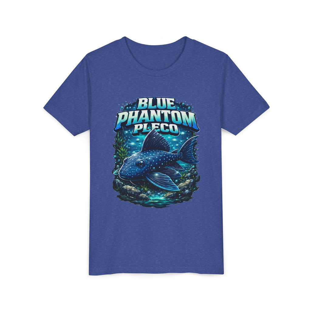 Blue Phantom Pleco Youth Tee – Kids Fish Aquarium T-Shirt