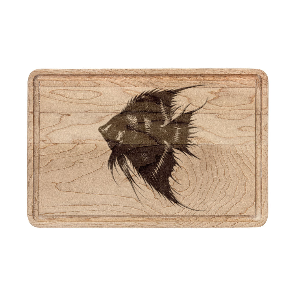 Engraved Angelfish Wooden Cutting Board