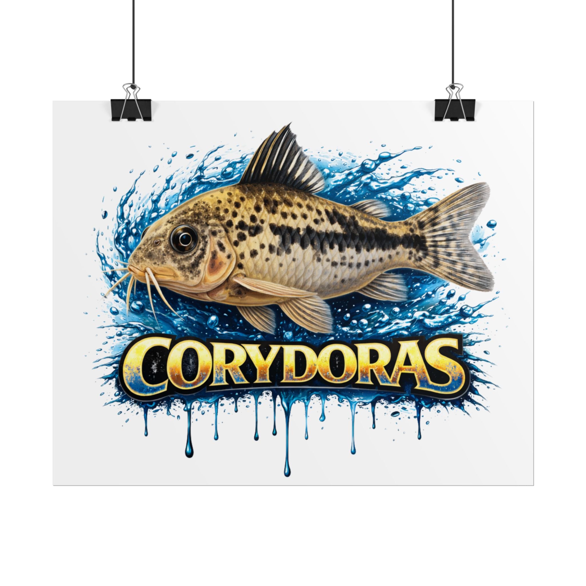 Corydoras Aquarium Fish Poster — Rolled Decorative Wall Art for Fishkeepers