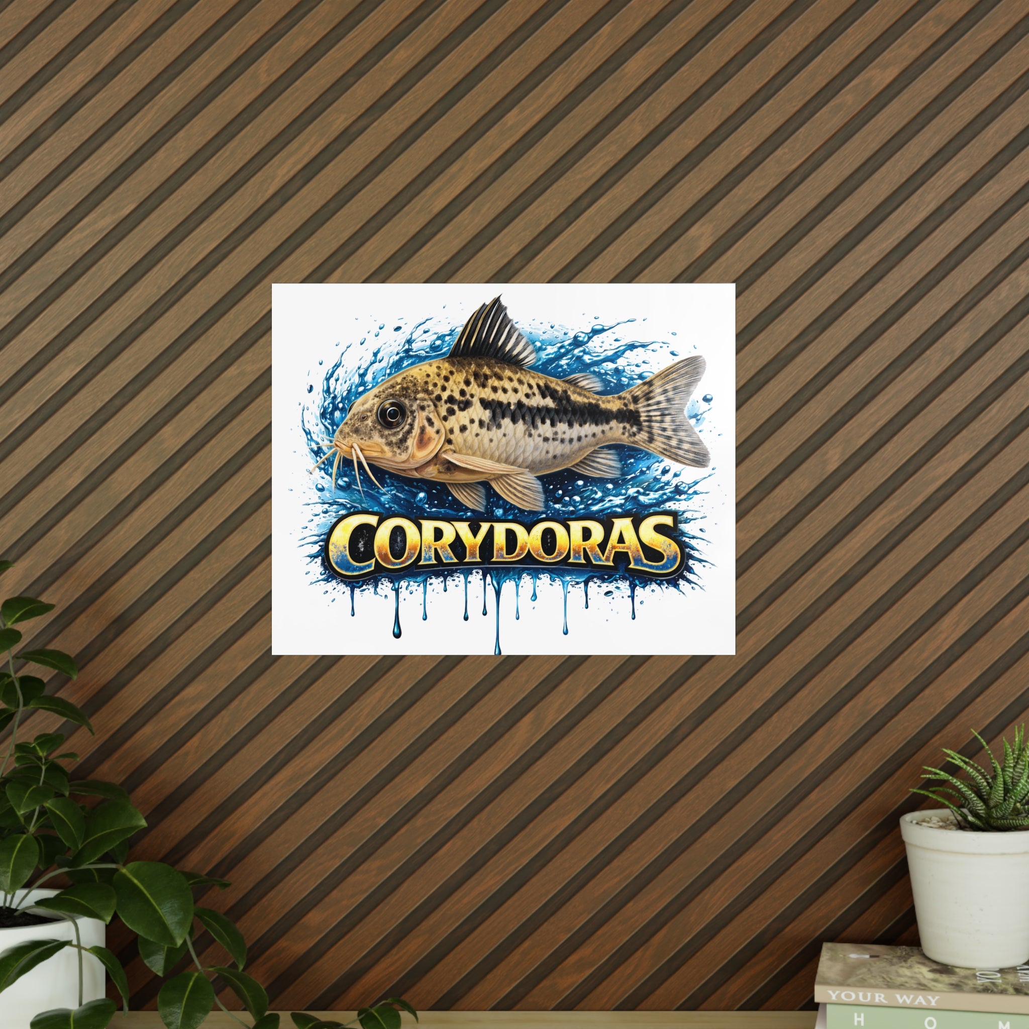 Peppered Cory Photopaper Poster — Colorful Aquarium Catfish Art Print