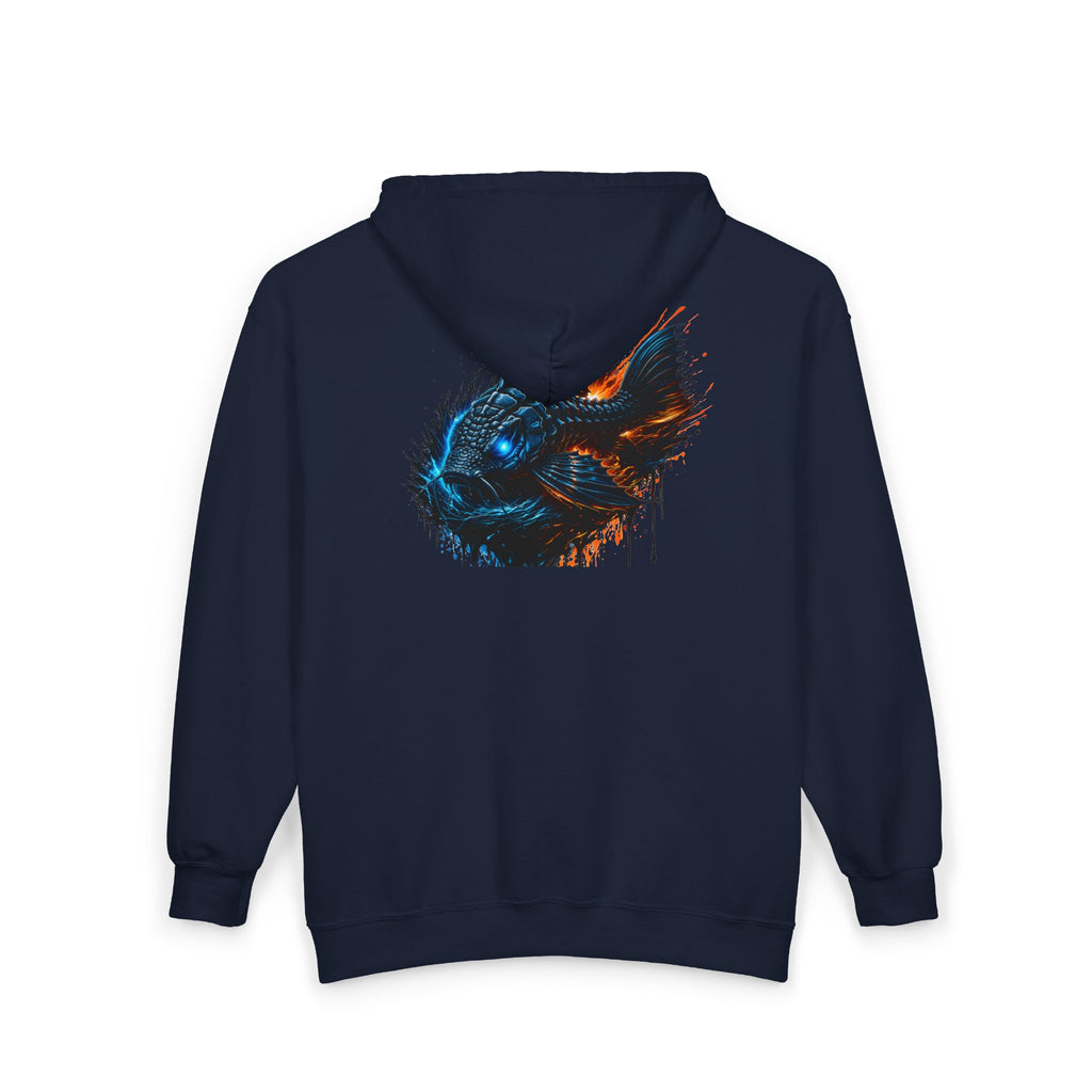 Armored Pleco – Premium Full-Zip "Deep Glow" Hoodie Art Back Print