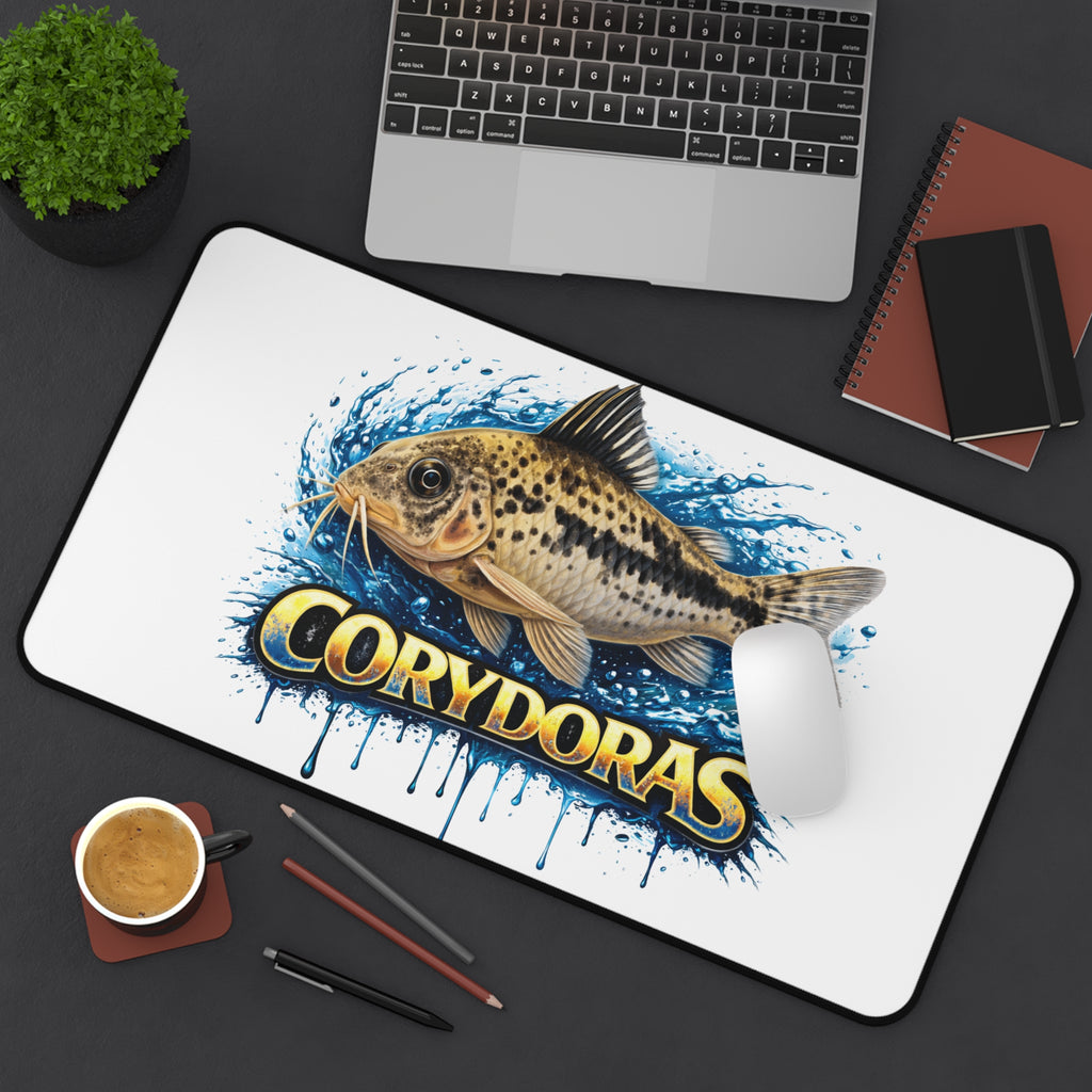 Peppered Cory Aquarium Desk Mat — Fish Tank Mouse Pad for Aquarists