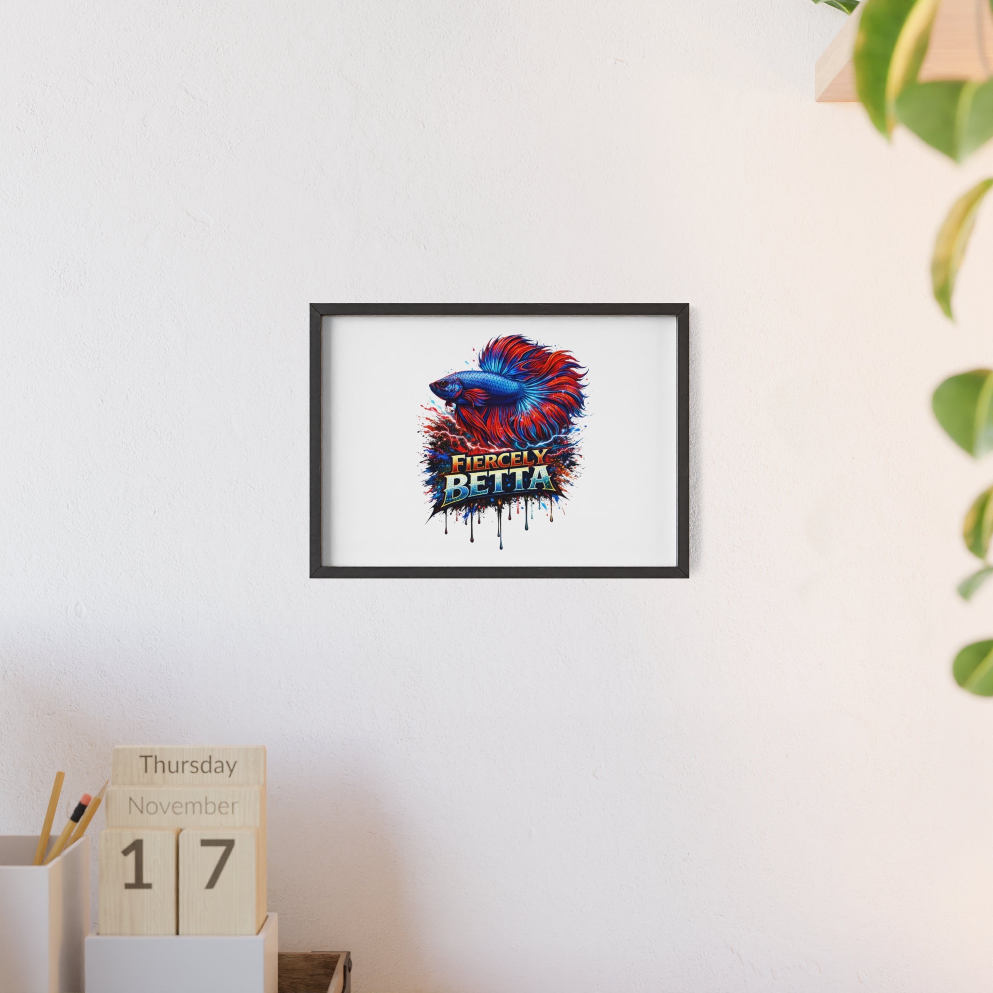 Fiercely Betta Framed Poster — Colorful Betta Fish Wall Art