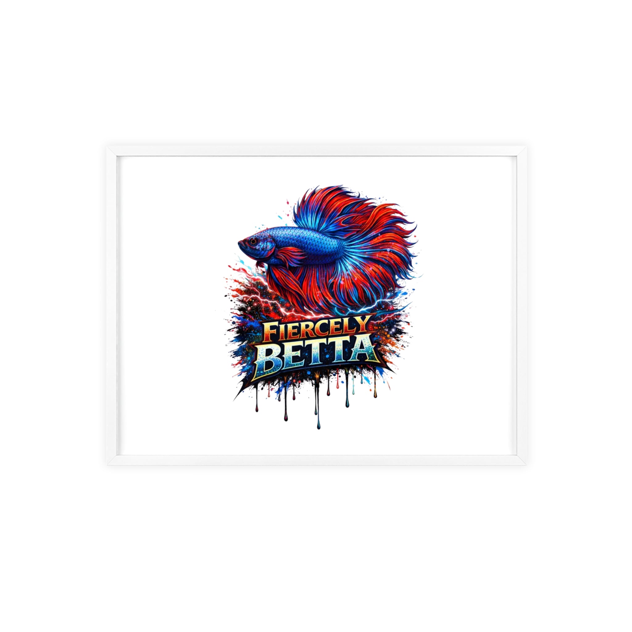 Fiercely Betta Framed Poster — Colorful Betta Fish Wall Art