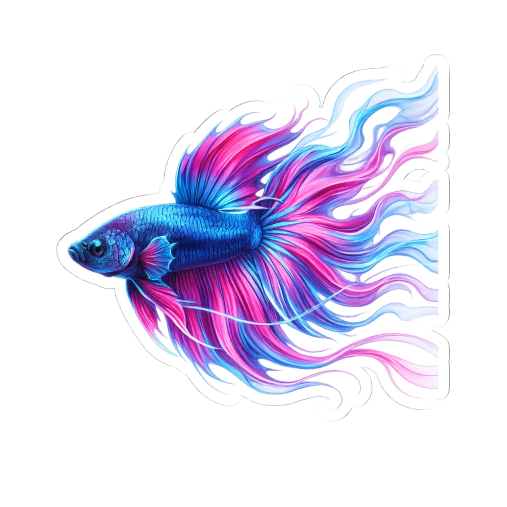 Inverness Ink — "Electric Paint" Kiss-Cut Vinyl Sticker — Vibrant Blue & Pink Aquarium Decal