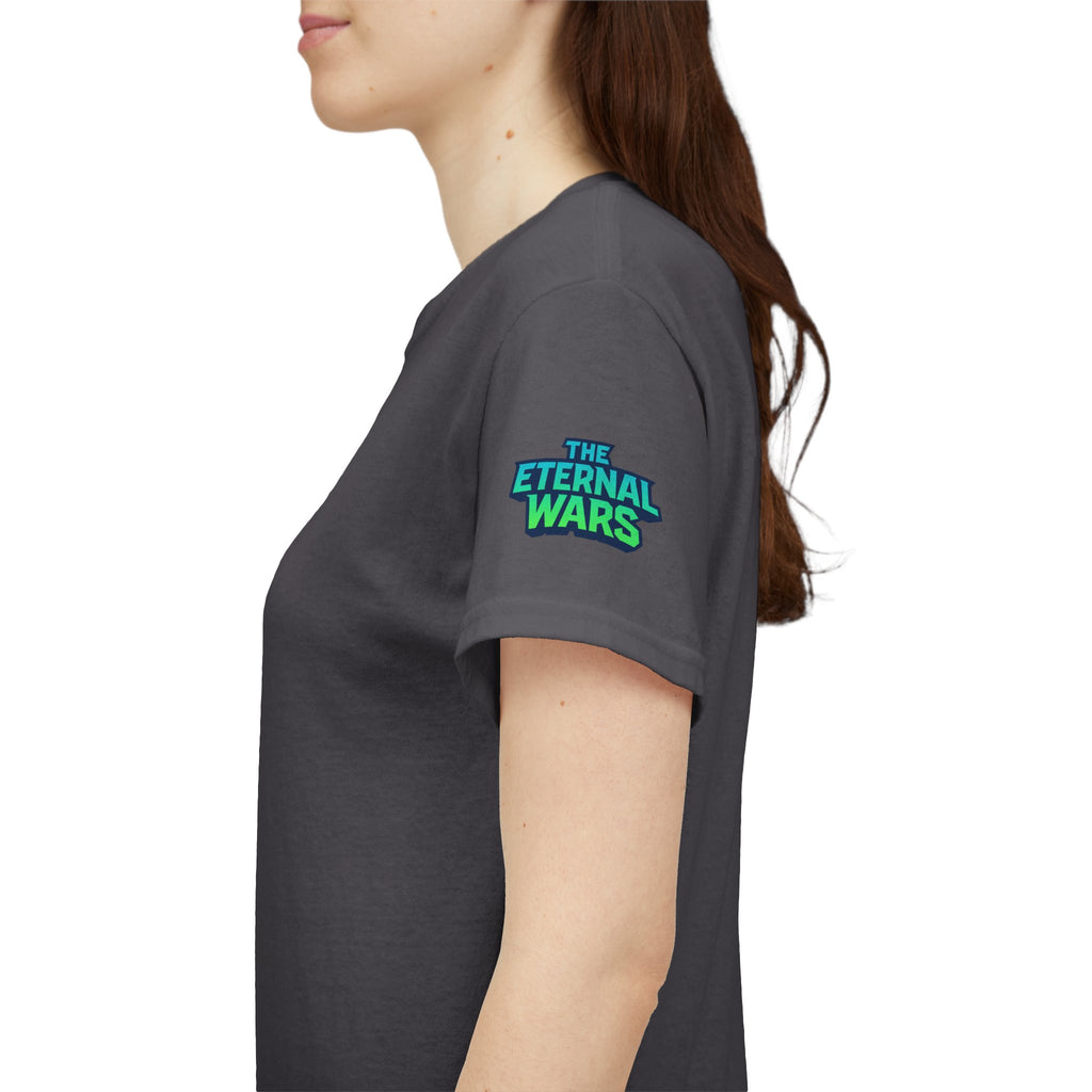 T-Shirt — Nature Warrior Graphic Tee with Man and Dog Illustration