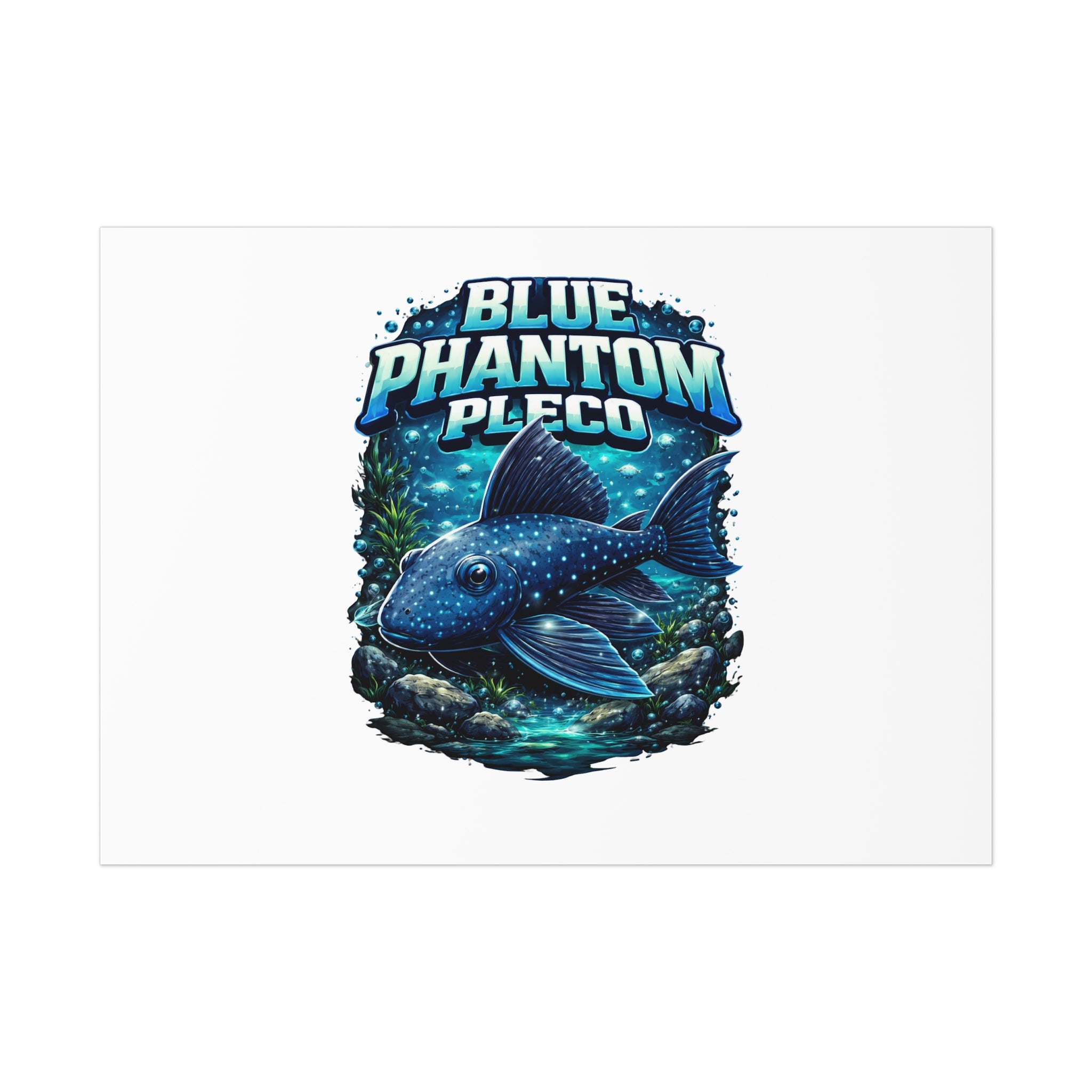 Blue Phantom Pleco L-128 – Premium Uncoated Matte Poster