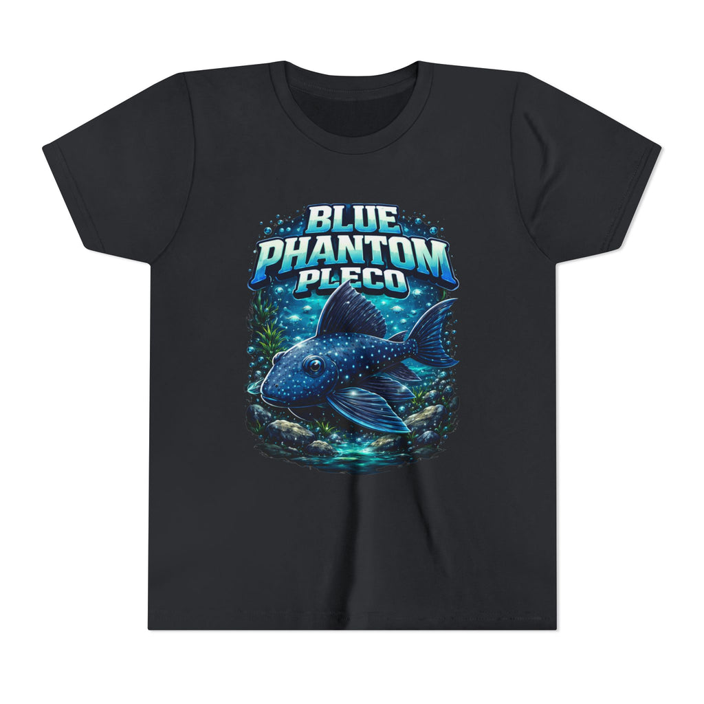 Blue Phantom Pleco Youth Tee – Kids Fish Aquarium T-Shirt