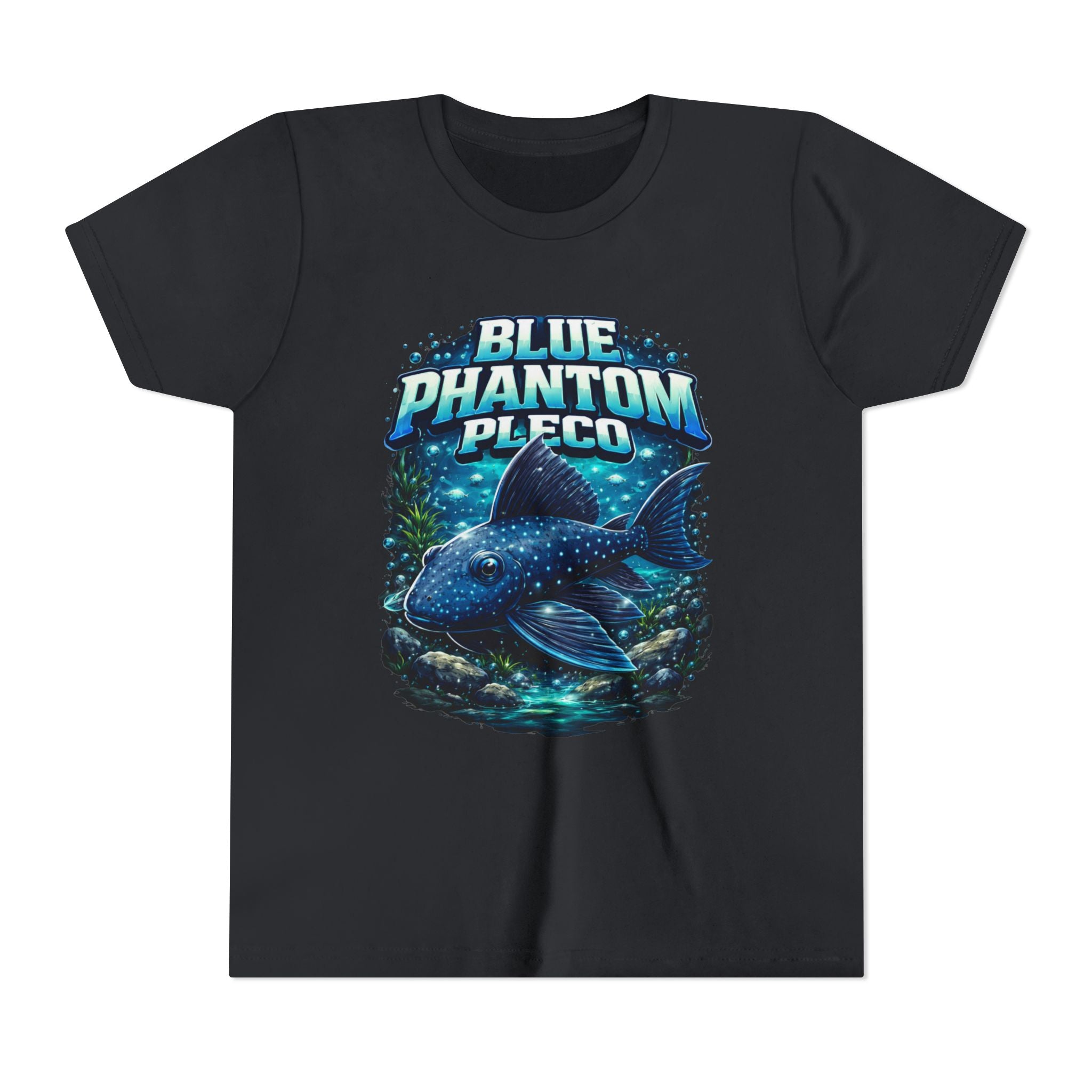Blue Phantom Pleco Youth Tee – Kids Fish Aquarium T-Shirt