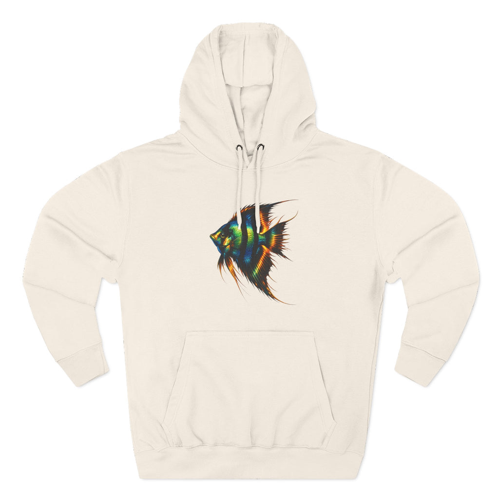 Angelfish Watercolor Hoodie – Colorful Aquarium Fish Graphic Fleece Pullover