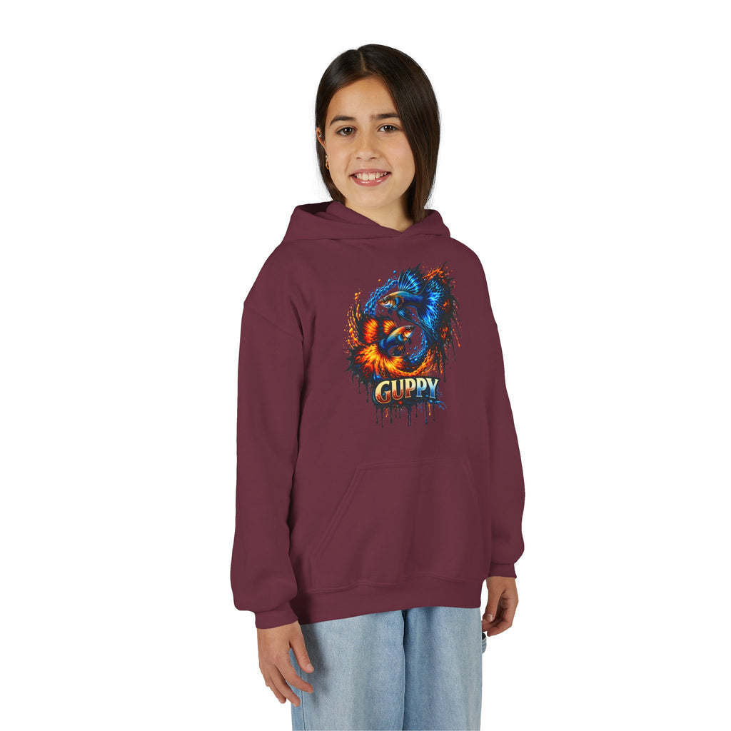 Fire & Ice Guppy – Kids "Neon Flare" Fleece Hoodie