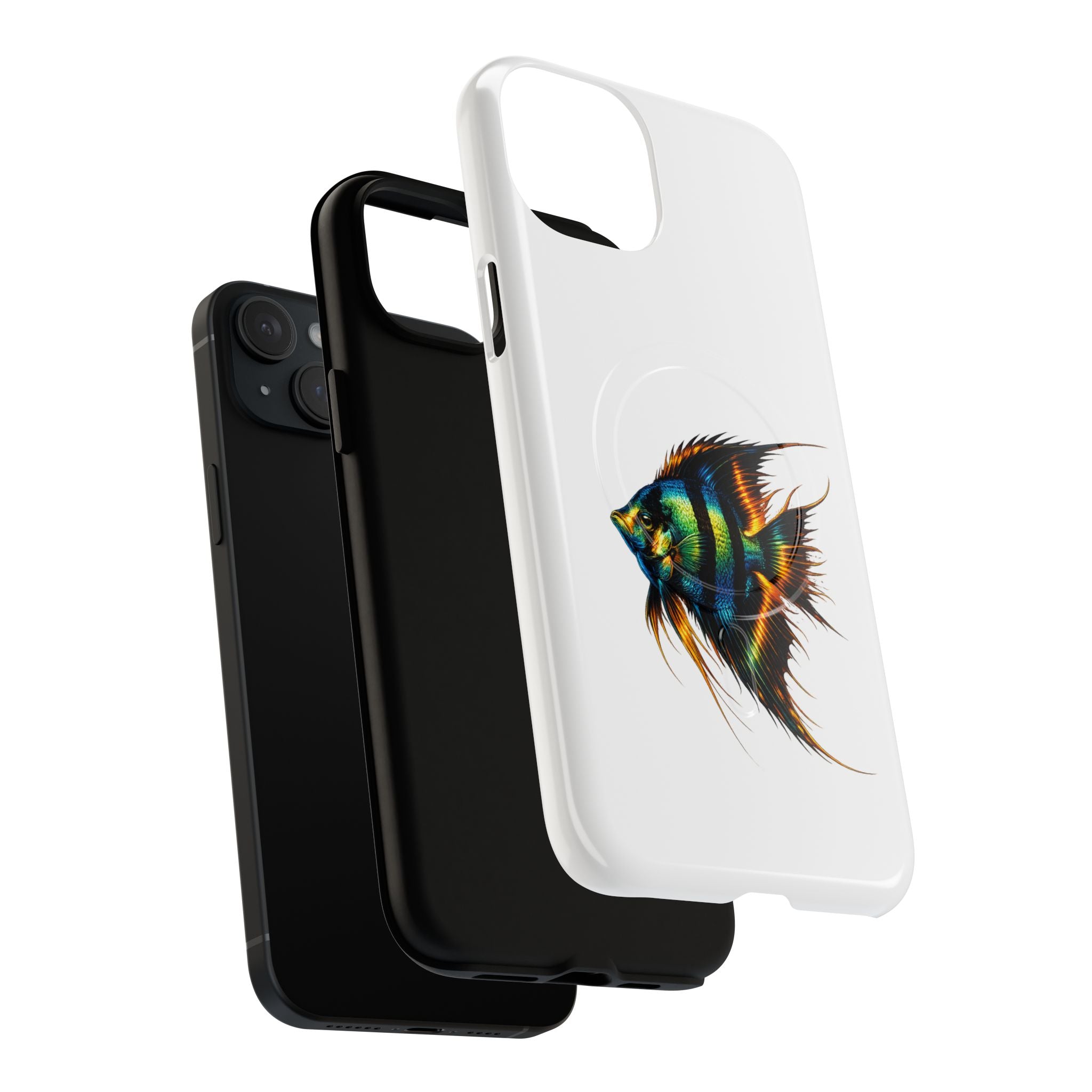 Angelfish Art Tough Magnetic Phone Case — Colorful Aquarium Fish iPhone Cover