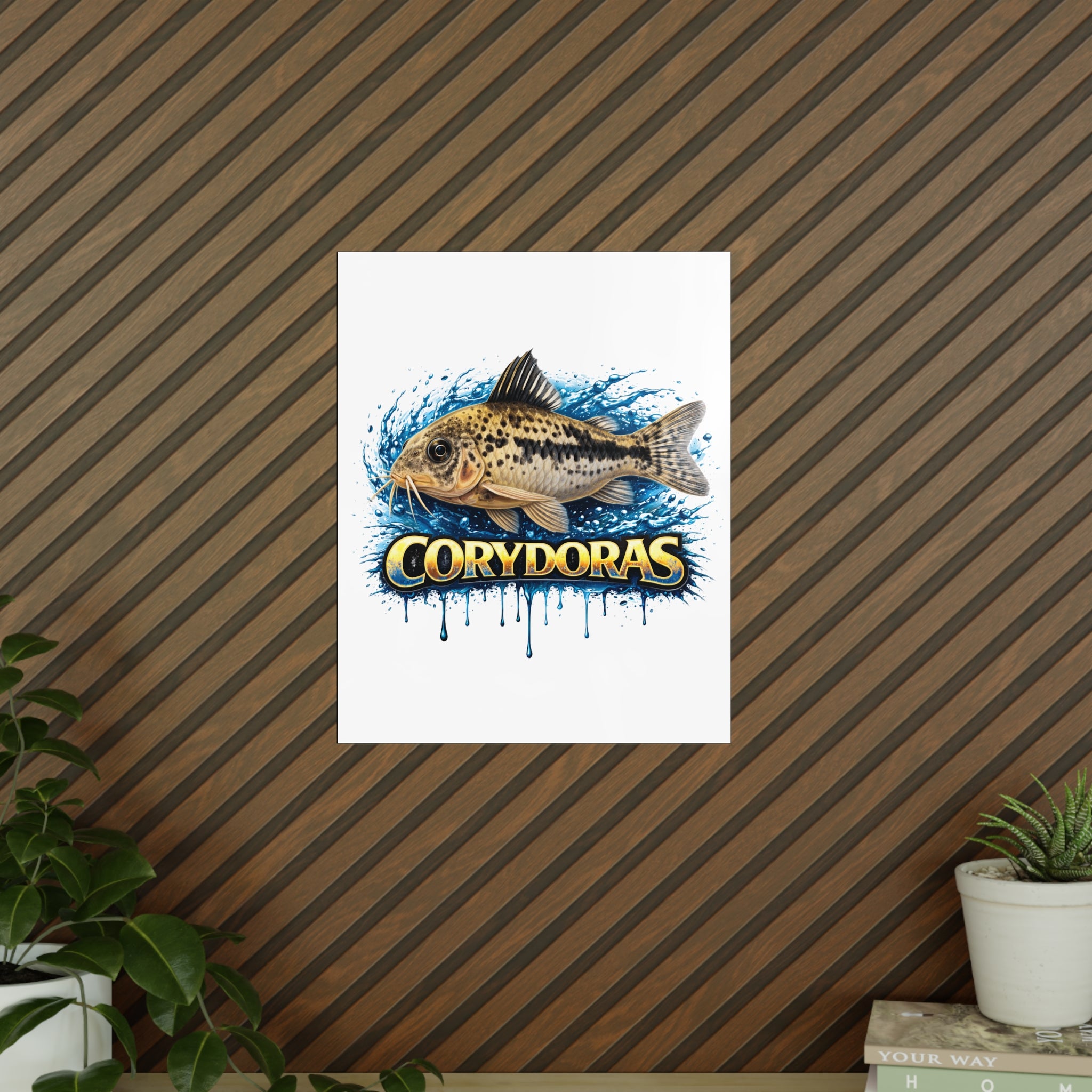 Peppered Cory Photopaper Poster — Colorful Aquarium Catfish Art Print