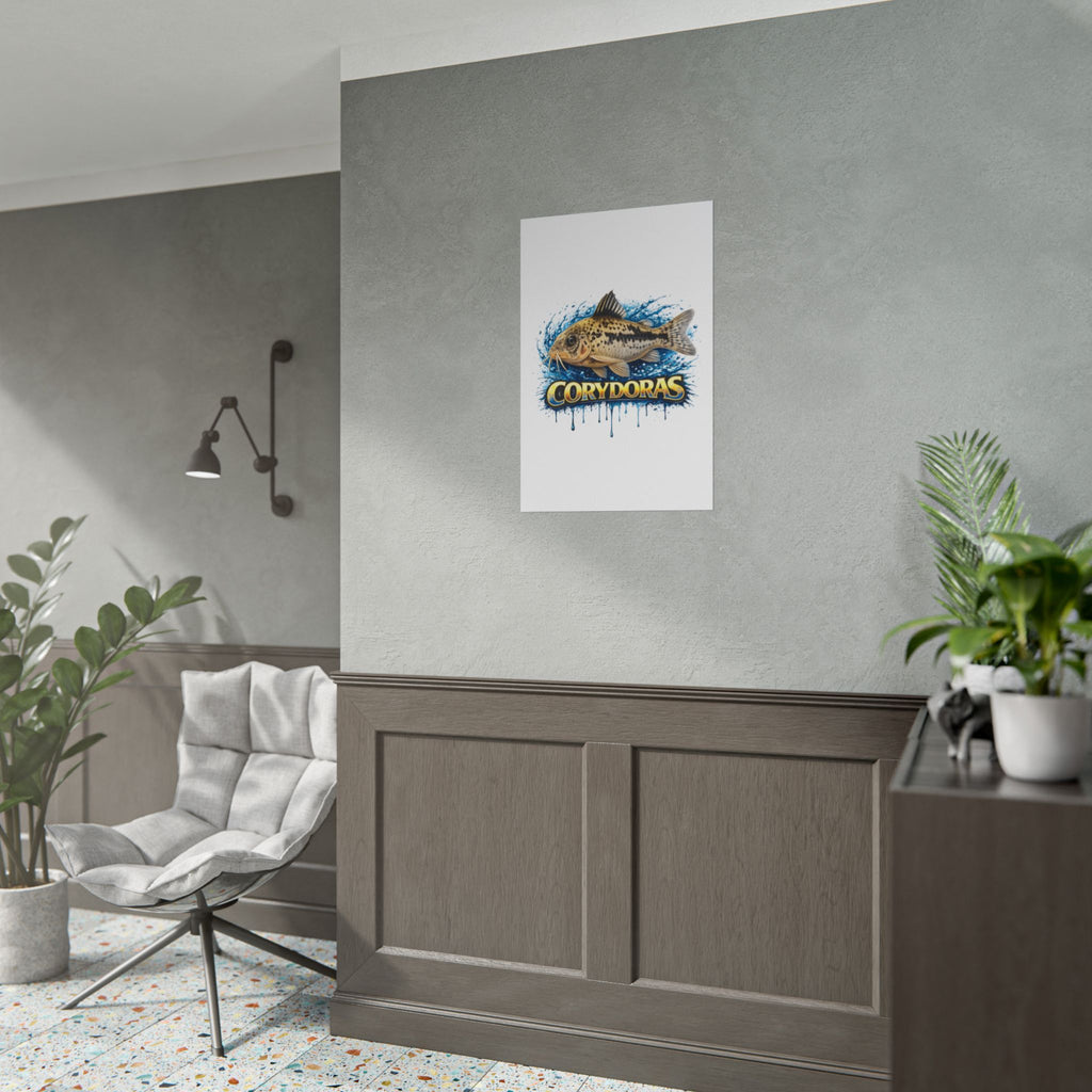 Corydoras Aquarium Fish Poster — Rolled Decorative Wall Art for Fishkeepers