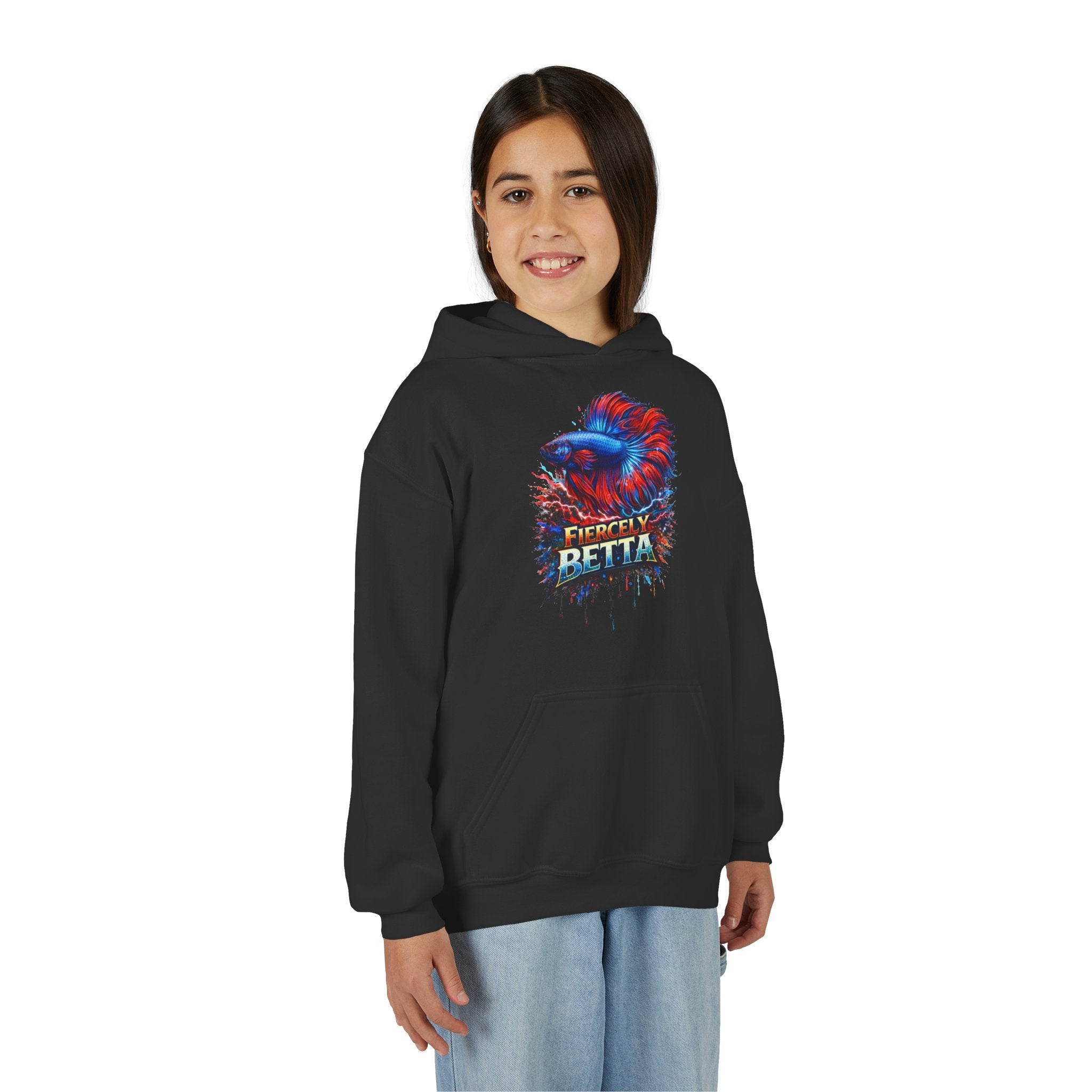 Fiercely Betta – Kids "Neon Flare" Fleece Hoodie