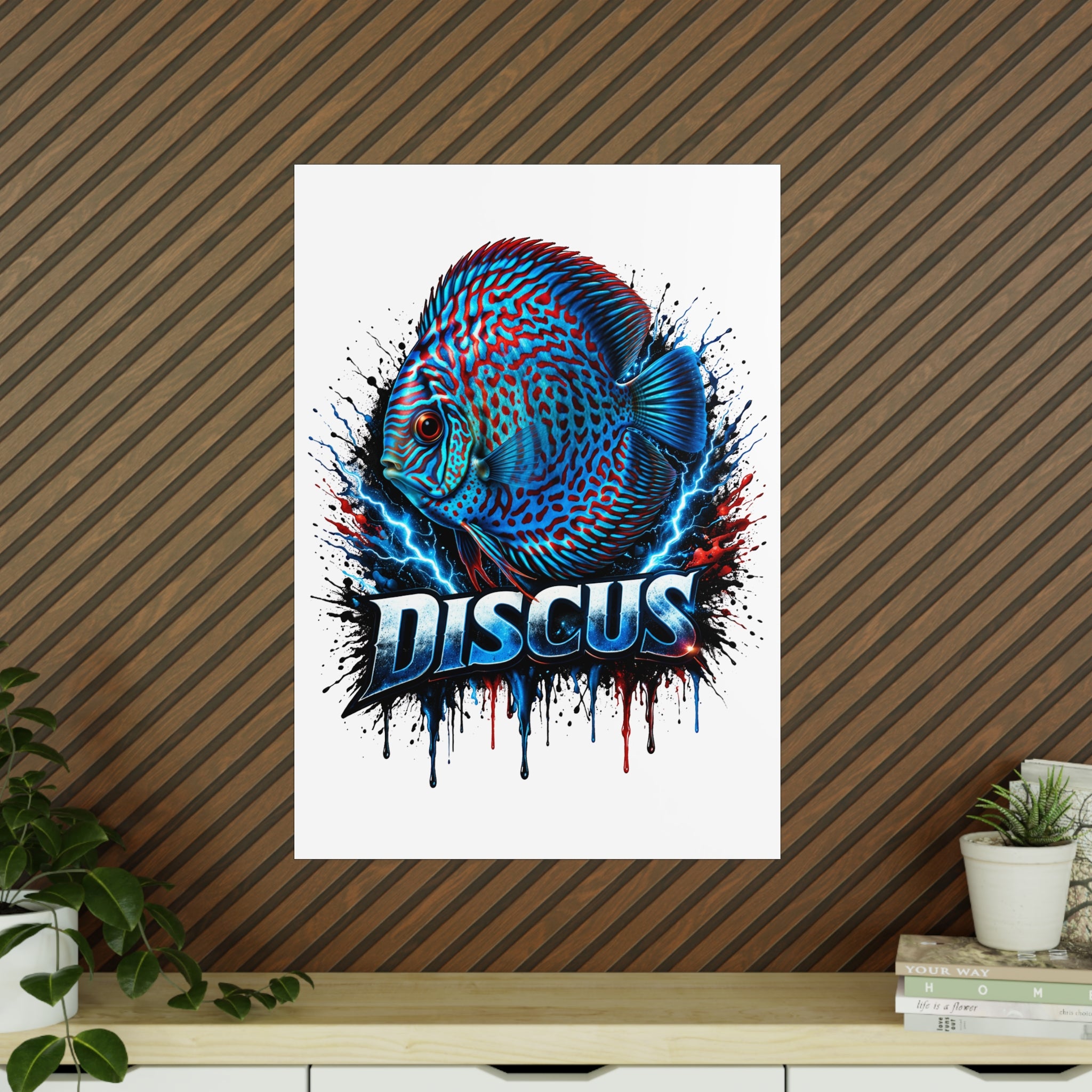 Discus Fish Photopaper Poster – Vibrant Aquarium Wall Art