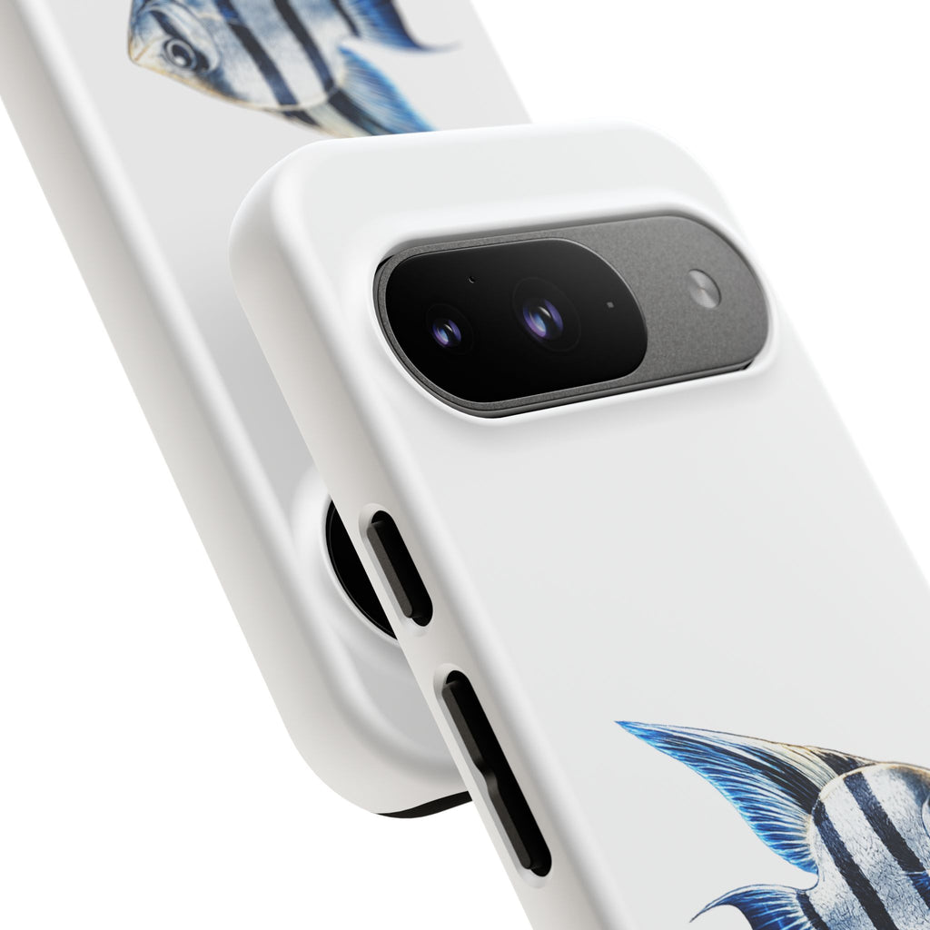Angelfish Tough Phone Case – Durable Protective Case with Blue Tropical Fish Design