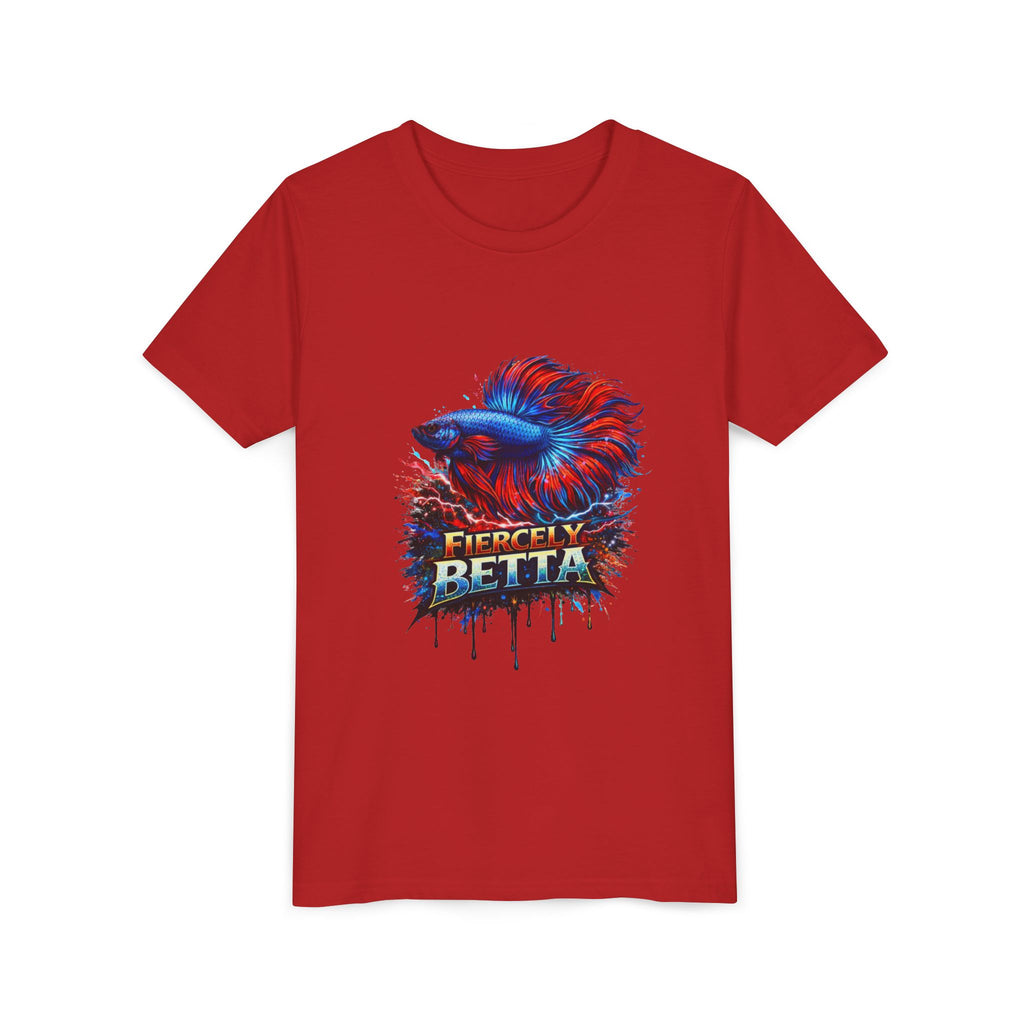 Fiercely Betta Youth Tee - Colorful Betta Fish Graphic Shirt