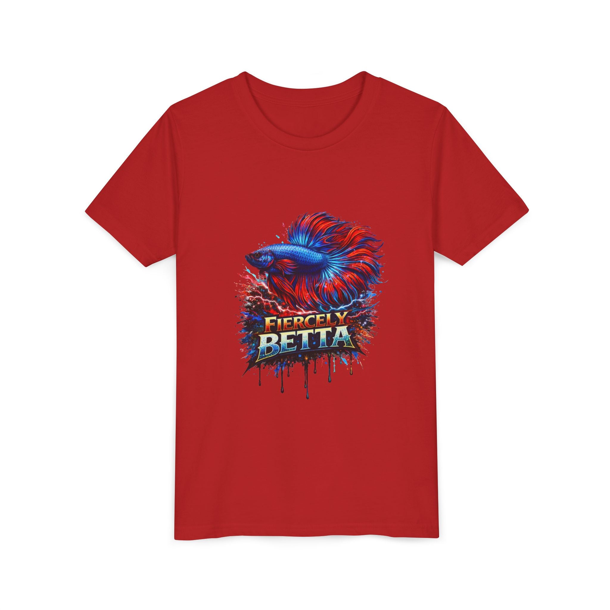 Fiercely Betta Youth Tee - Colorful Betta Fish Graphic Shirt