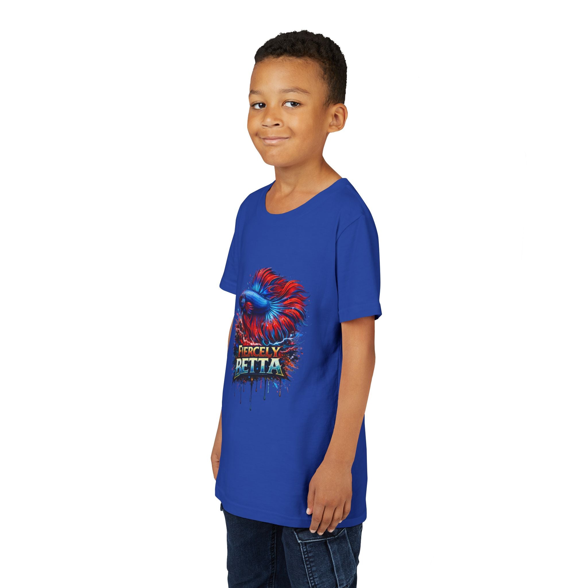 Fiercely Betta Youth Tee - Colorful Betta Fish Graphic Shirt