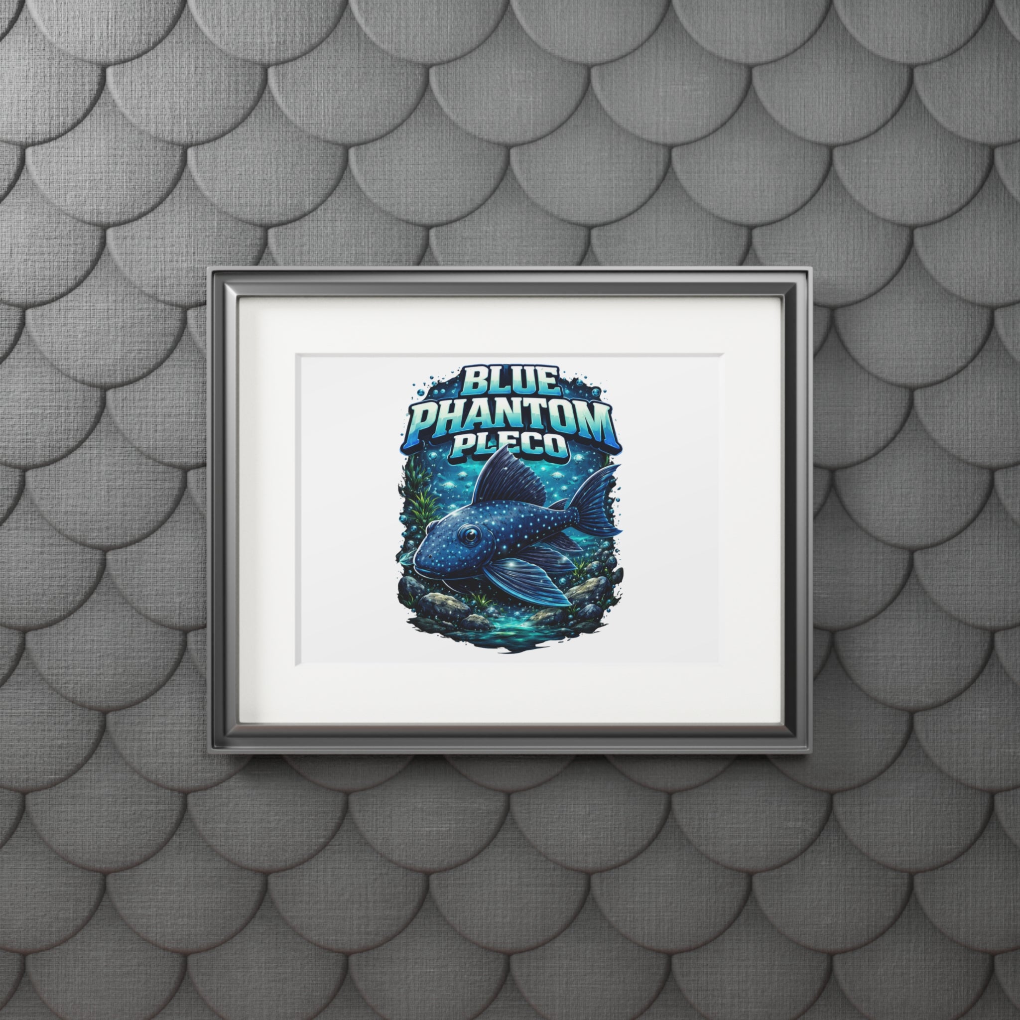 Blue Phantom Pleco Fine Art Print (Passepartout Frame)