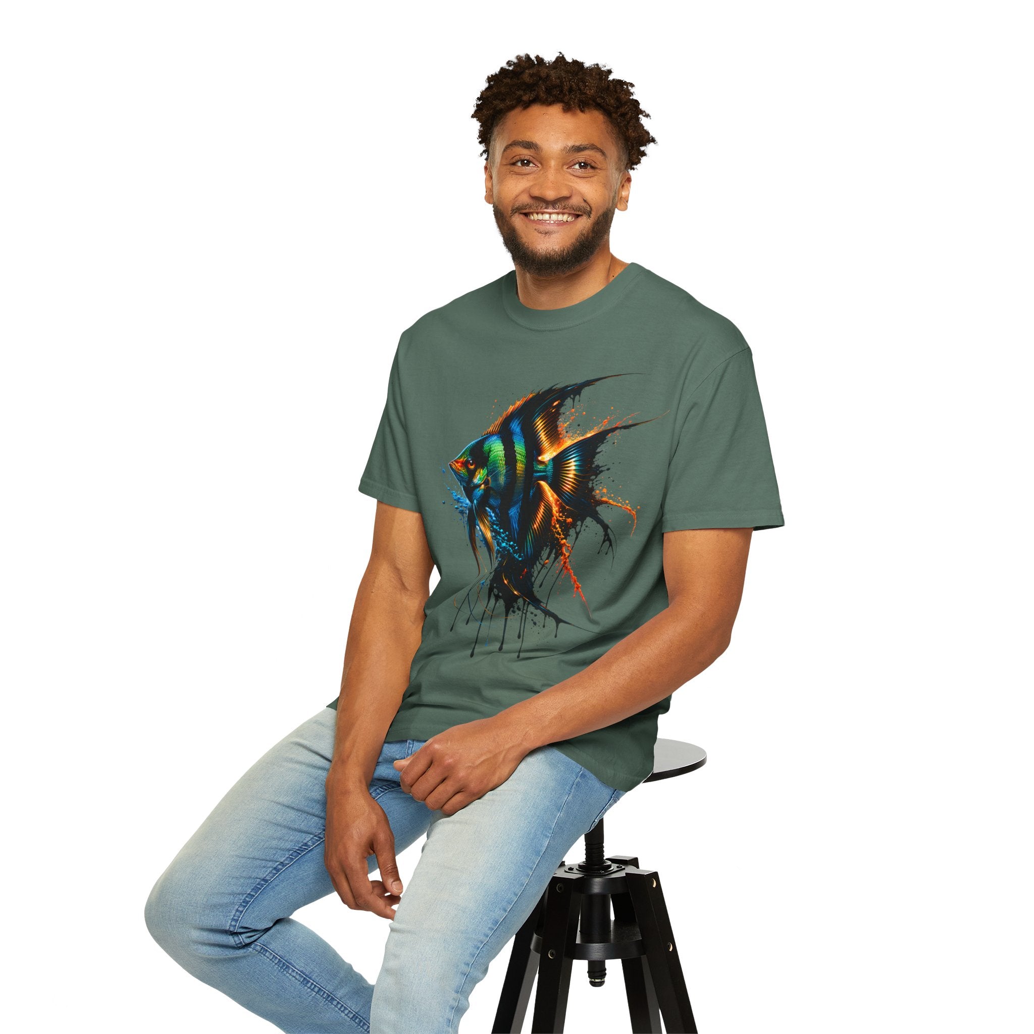 Vibrant Drip Angelfish Graphic Tee