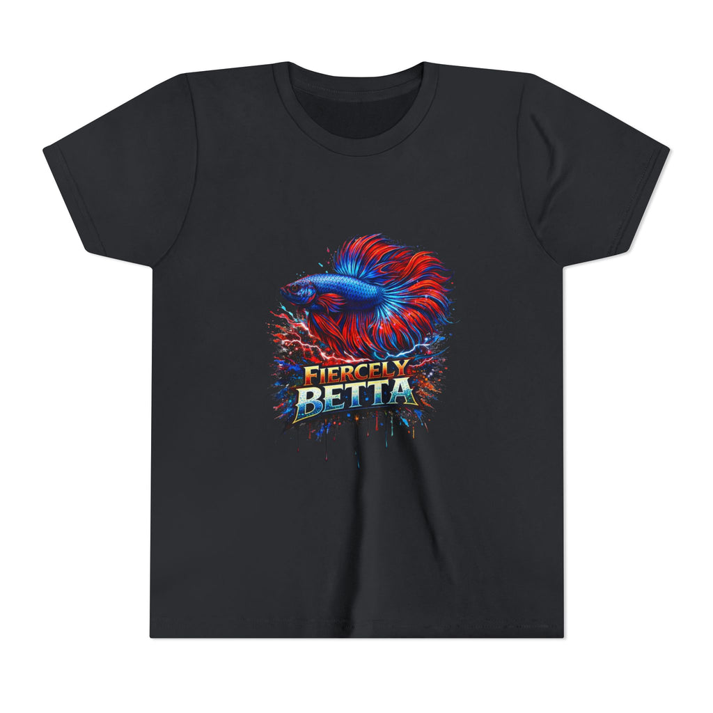 Fiercely Betta Youth Tee - Colorful Betta Fish Graphic Shirt