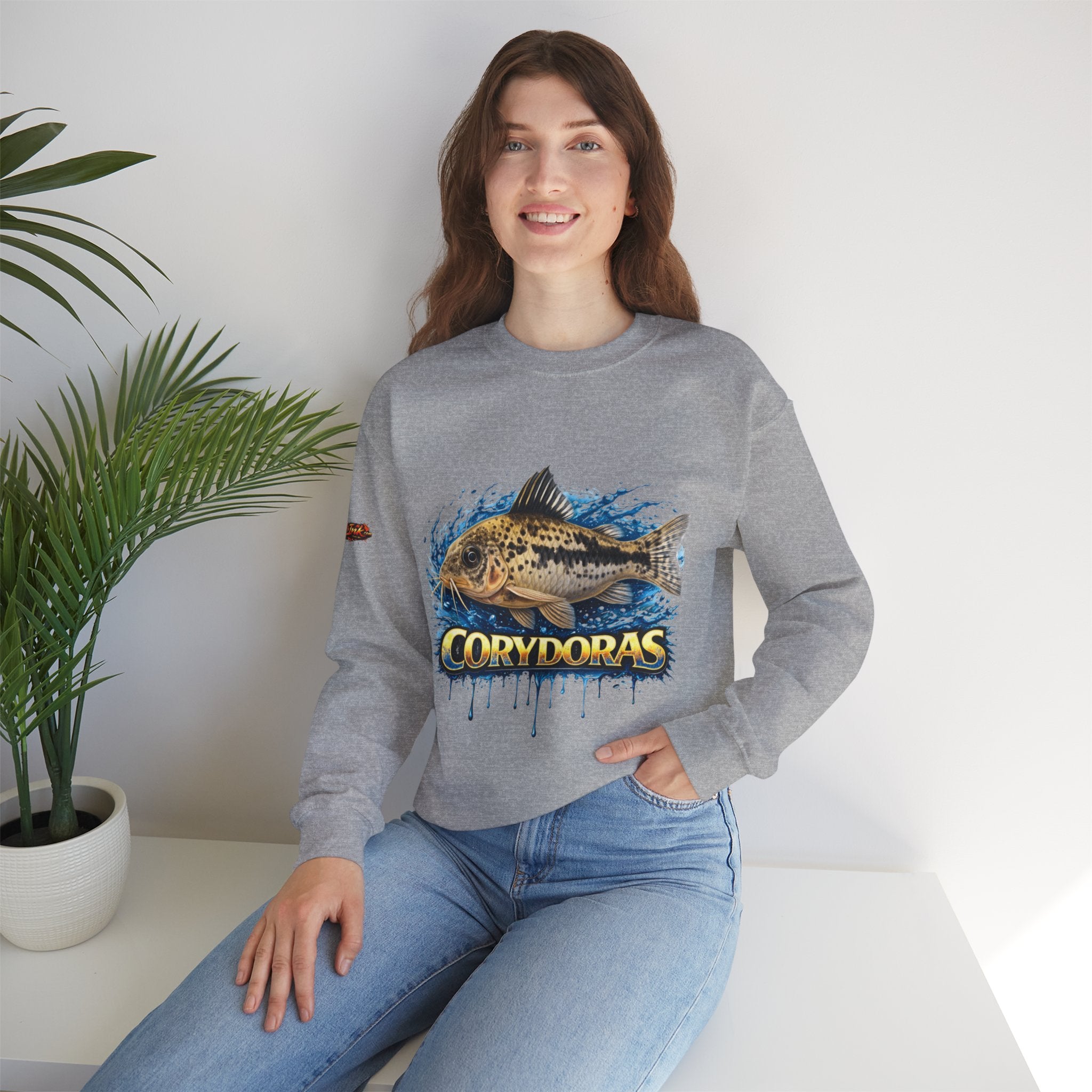Peppered Corydoras Fish Crewneck Sweatshirt – Aquatic Aquarium Lover Tee
