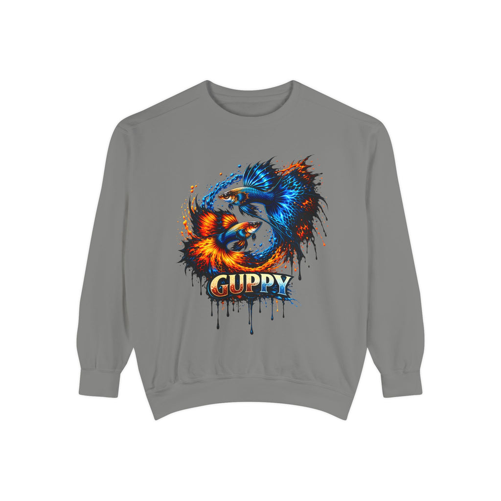 Fire & Ice Guppy – Premium "Neon Flare" Garment-Dyed Sweatshirt