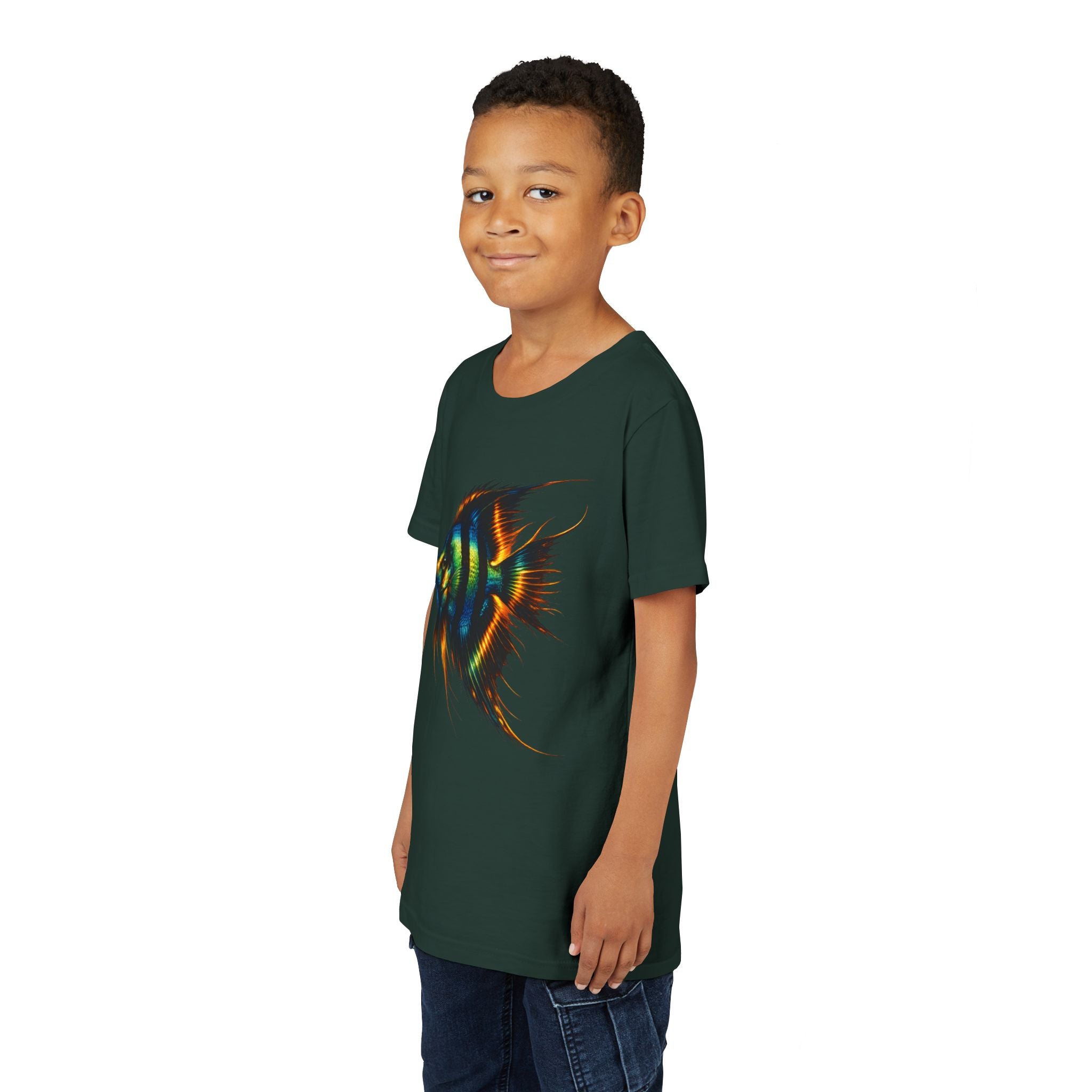 Angelfish Youth Tee – Colorful Aquarium Fish Graphic Shirt for Kids