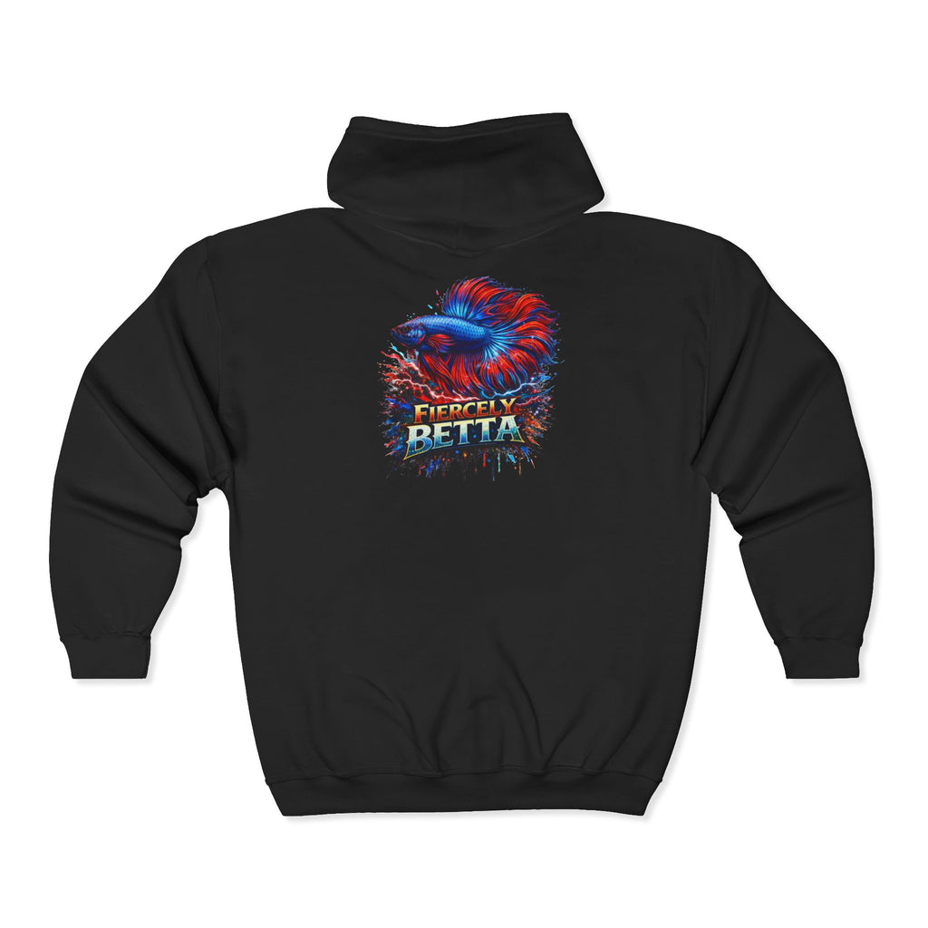 Fiercely Betta – Premium "Neon Flare" Zip-Up Hoodie