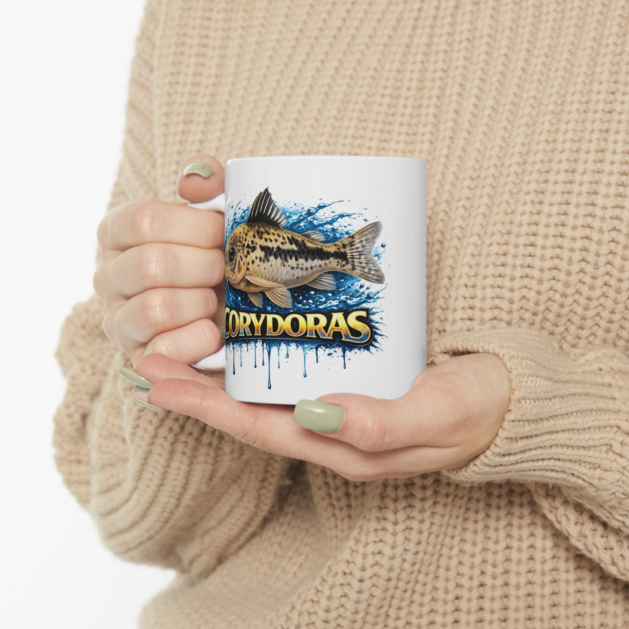 Peppered Cory – Premium Glossy Ceramic Mug — Aquarium Lover Coffee Cup (11oz/15oz)