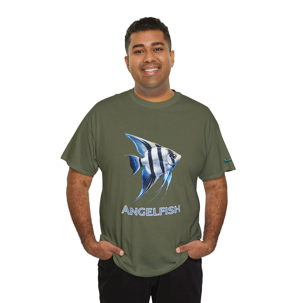 Angelfish Graphic Tee — Blue Tropical Fish Shirt