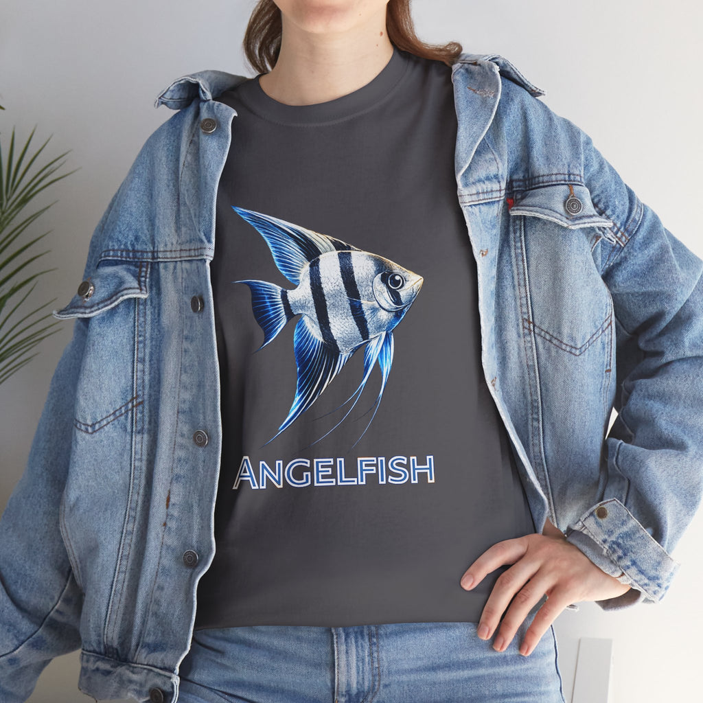 Angelfish Graphic Tee — Blue Tropical Fish Shirt
