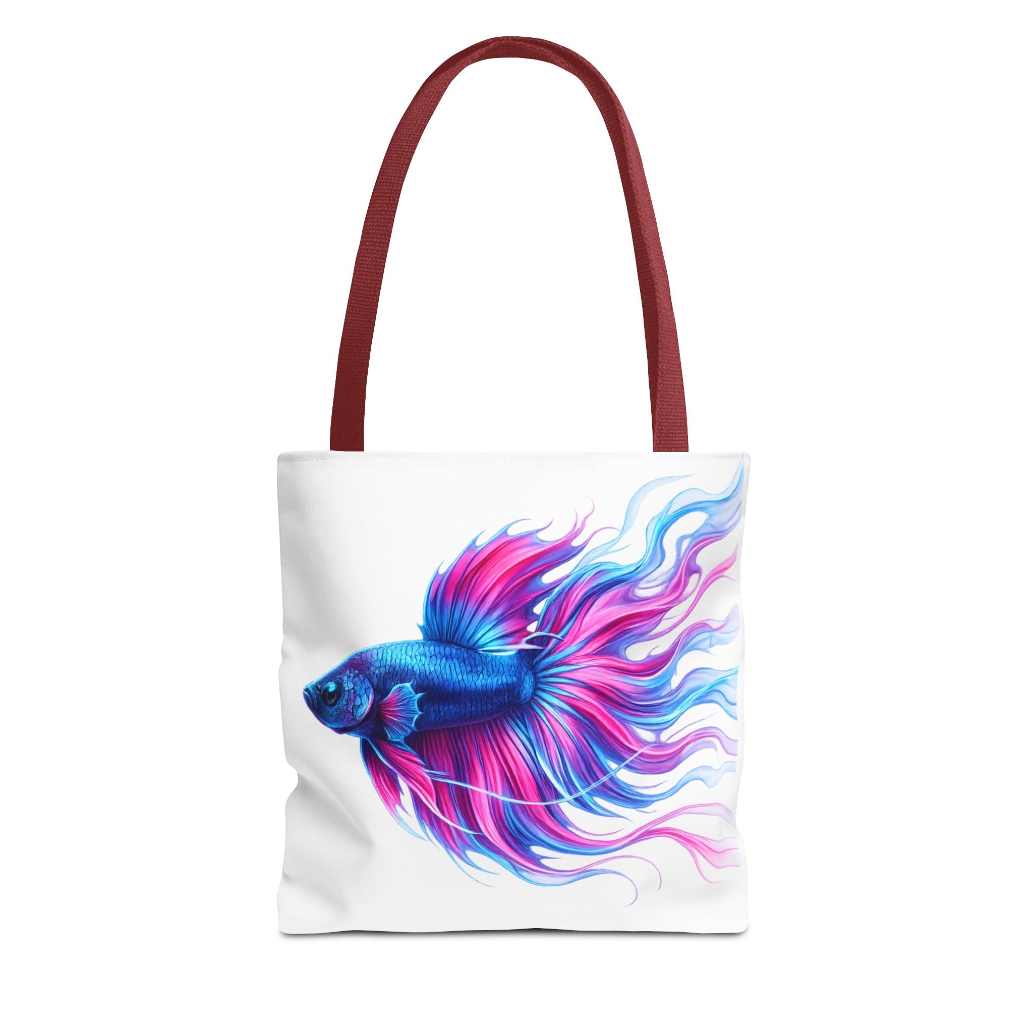 Colorful Betta Fish Tote Bag — Vibrant Blue & Pink Aquatic Art Beach Tote