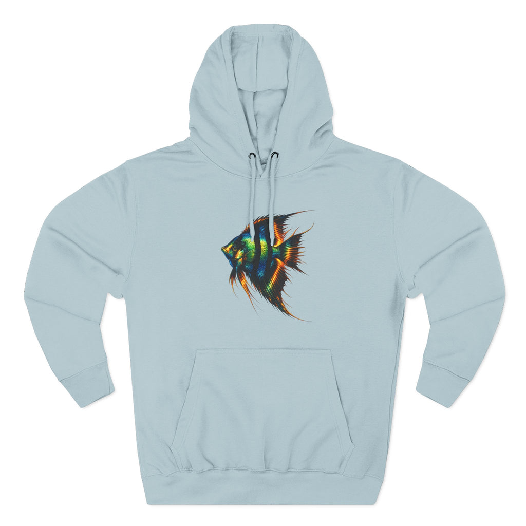 Angelfish Watercolor Hoodie – Colorful Aquarium Fish Graphic Fleece Pullover