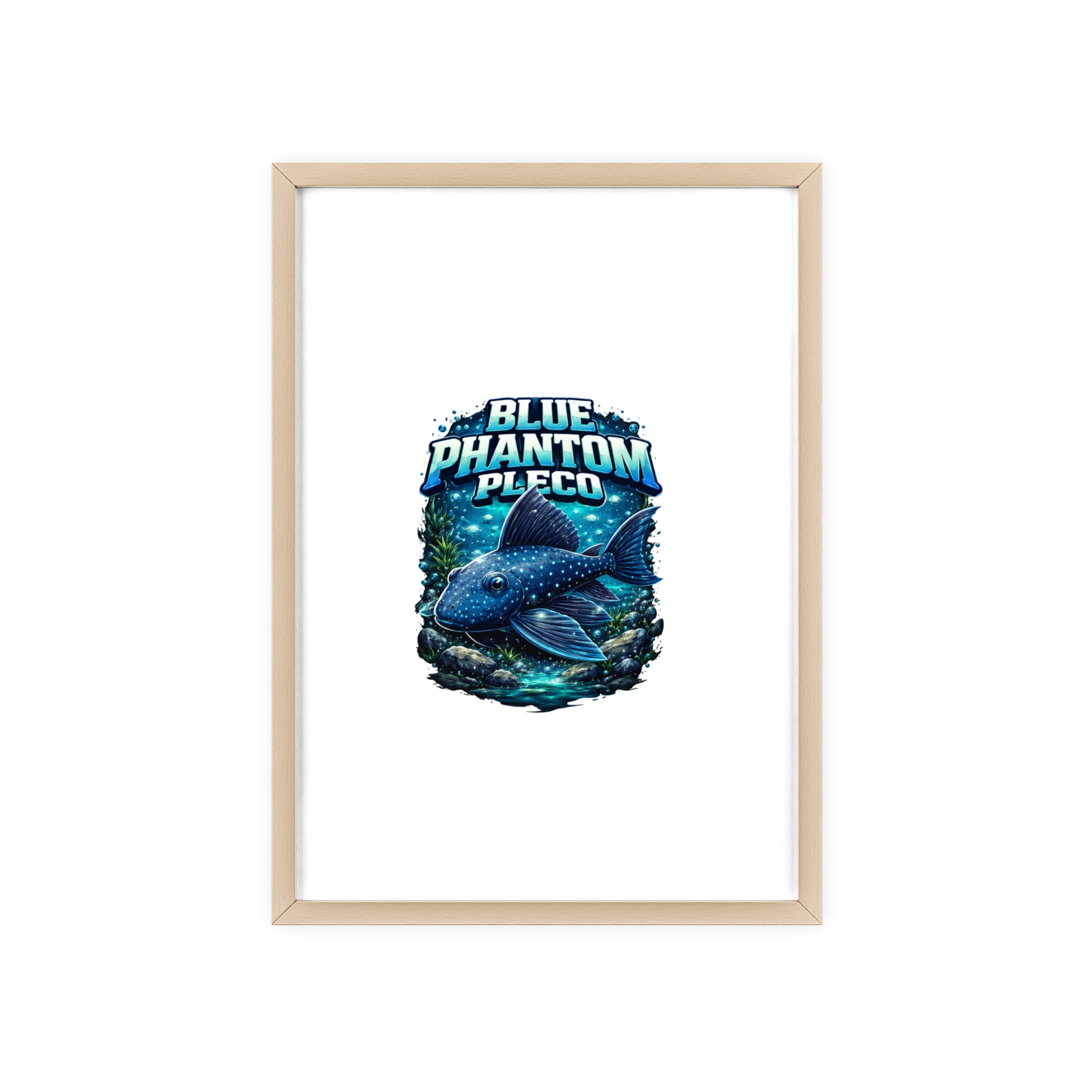 Blue Phantom Pleco Poster — Framed Aquarium Fish Wall Art