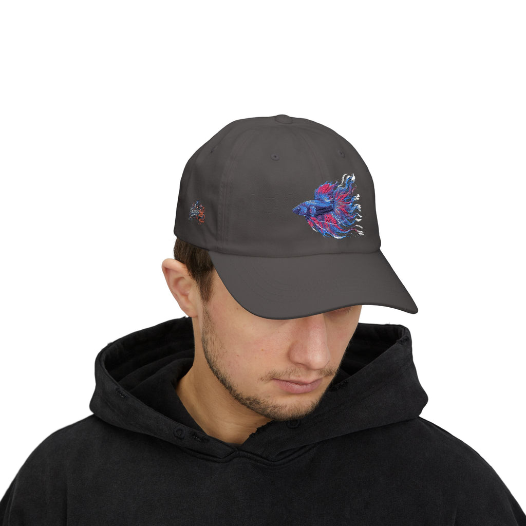 Betta Fish Dad Cap – Embroidered Color Splash Fish Baseball Hat
