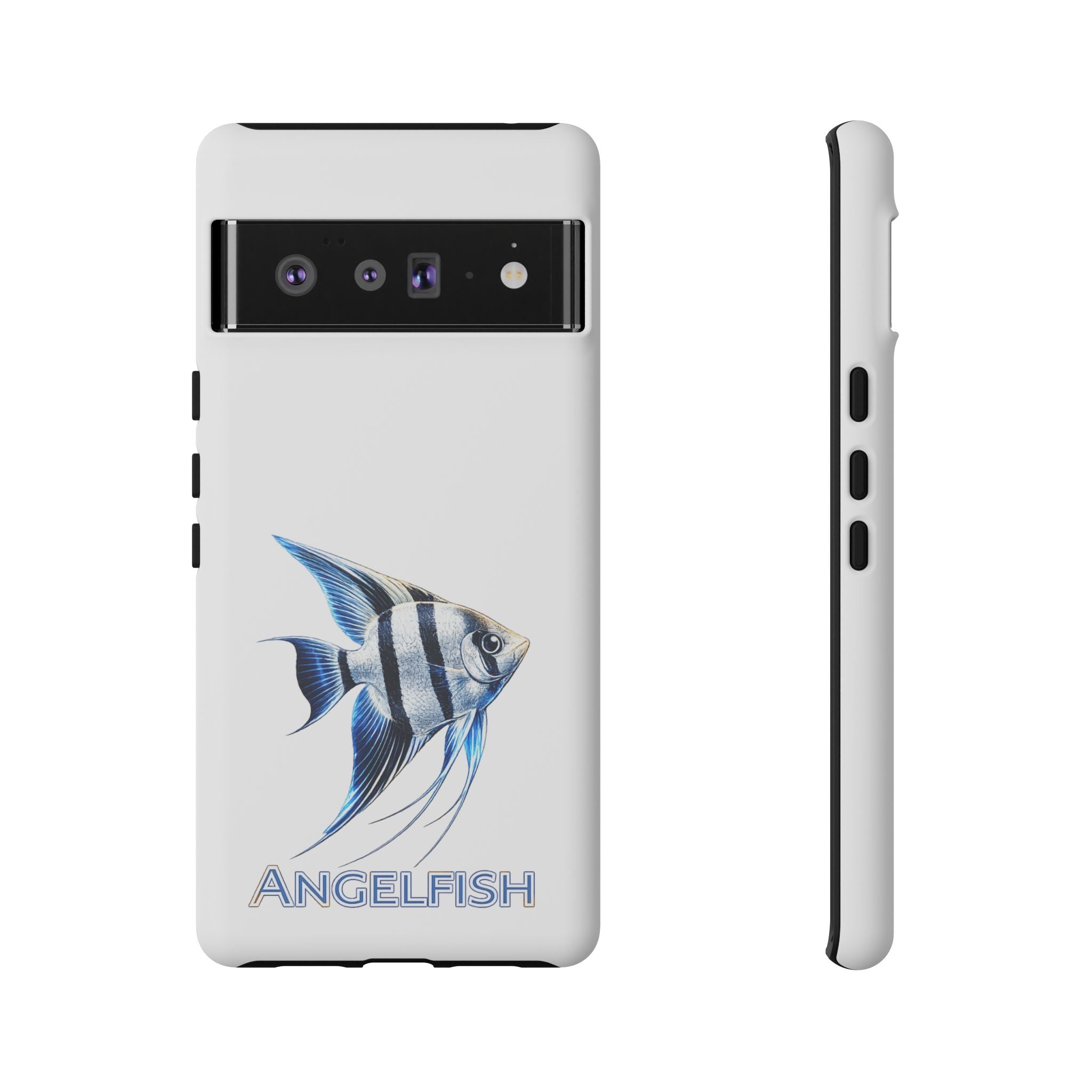 Angelfish Tough Phone Case – Durable Protective Case with Blue Tropical Fish Design