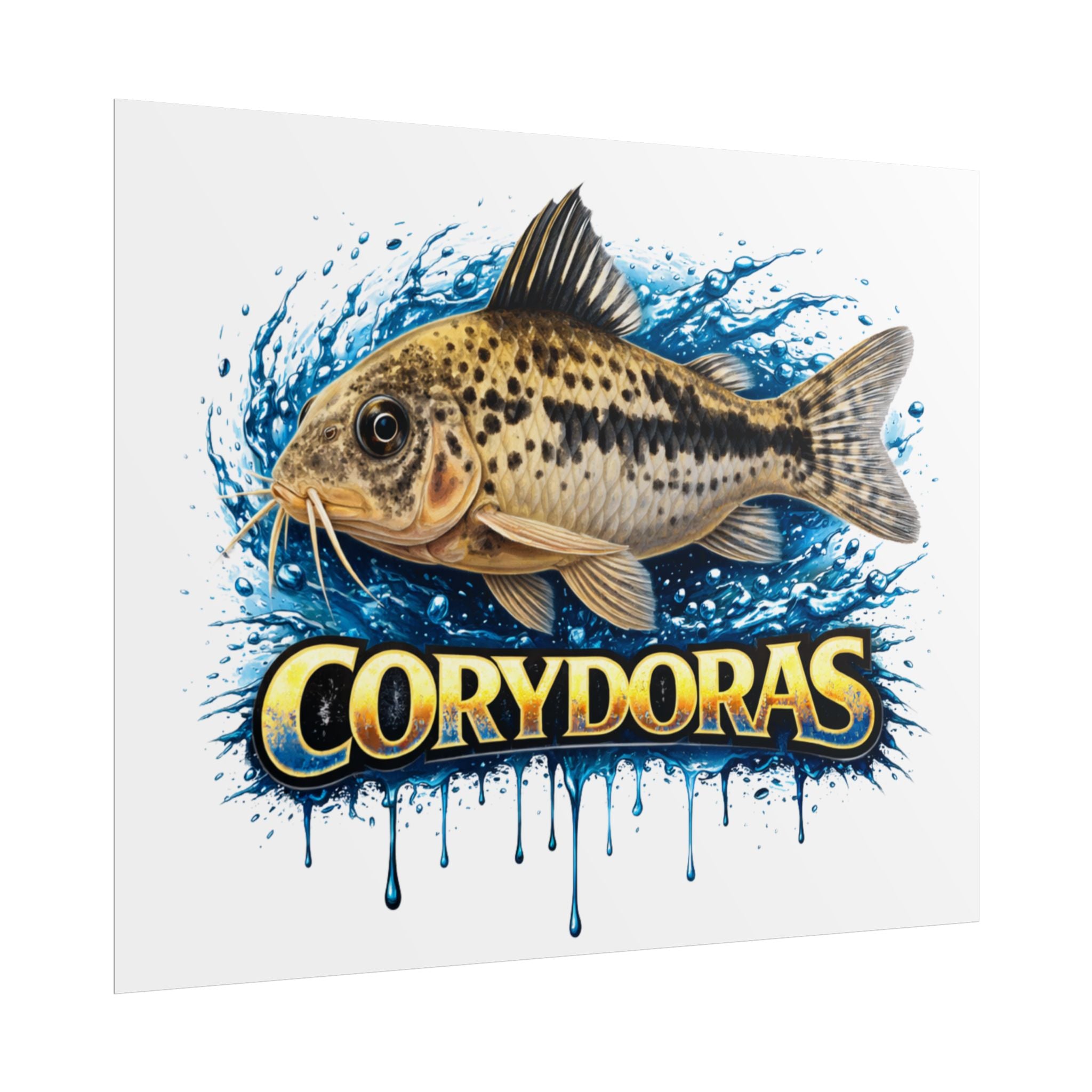 Corydoras Aquarium Fish Poster — Rolled Decorative Wall Art for Fishkeepers
