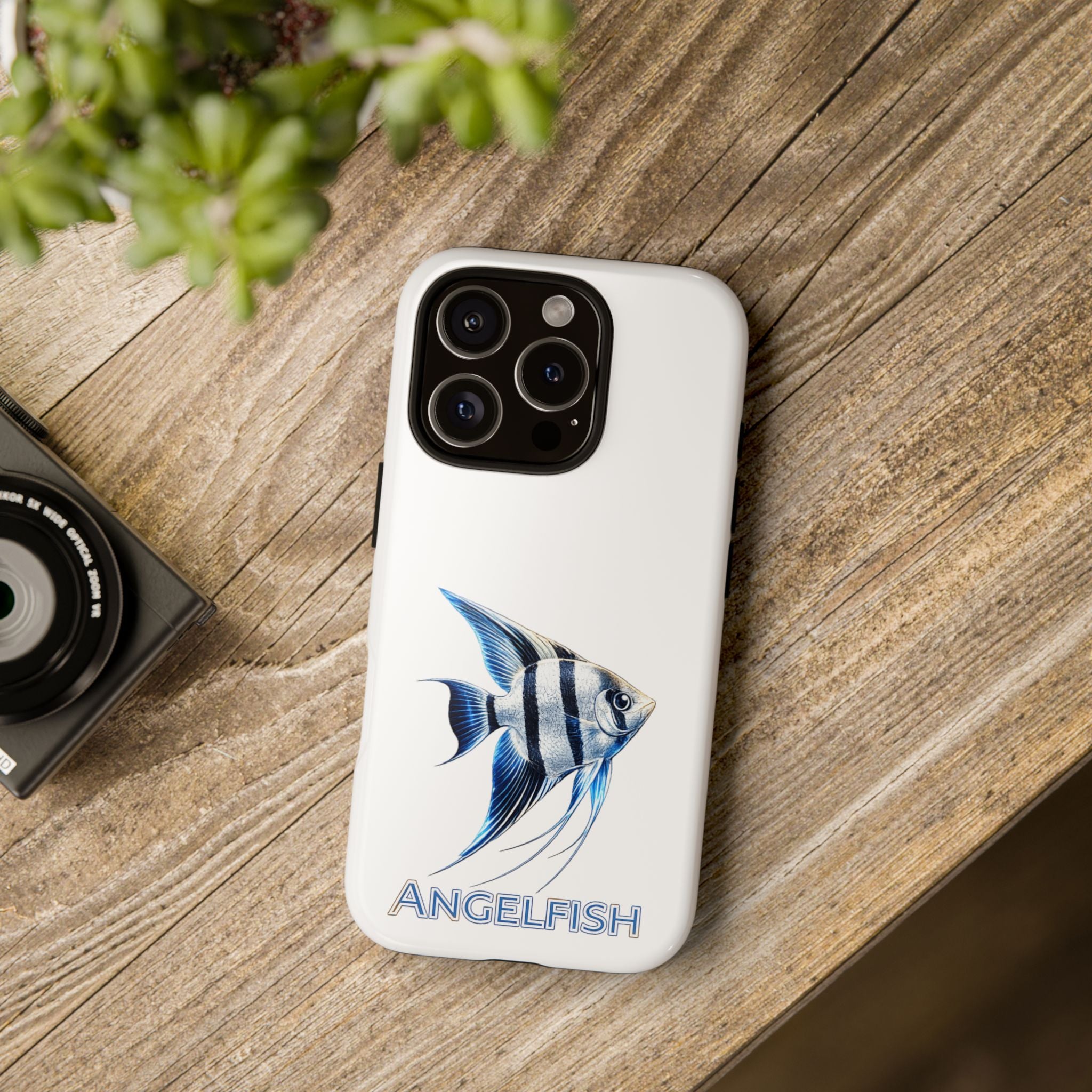 Angelfish Tough Phone Case – Durable Protective Case with Blue Tropical Fish Design