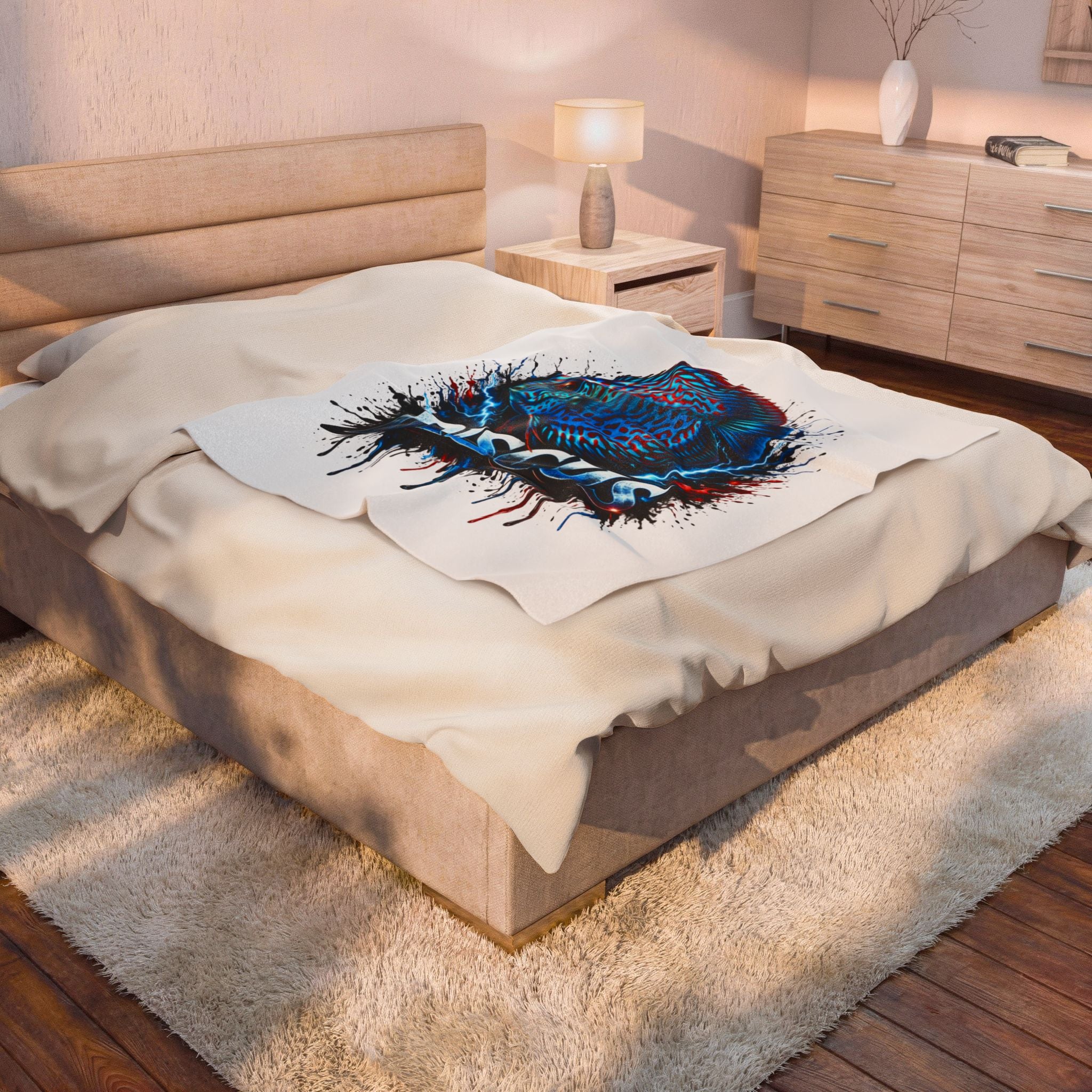 Electric Discus – Premium "Lightning" Velveteen Blanket