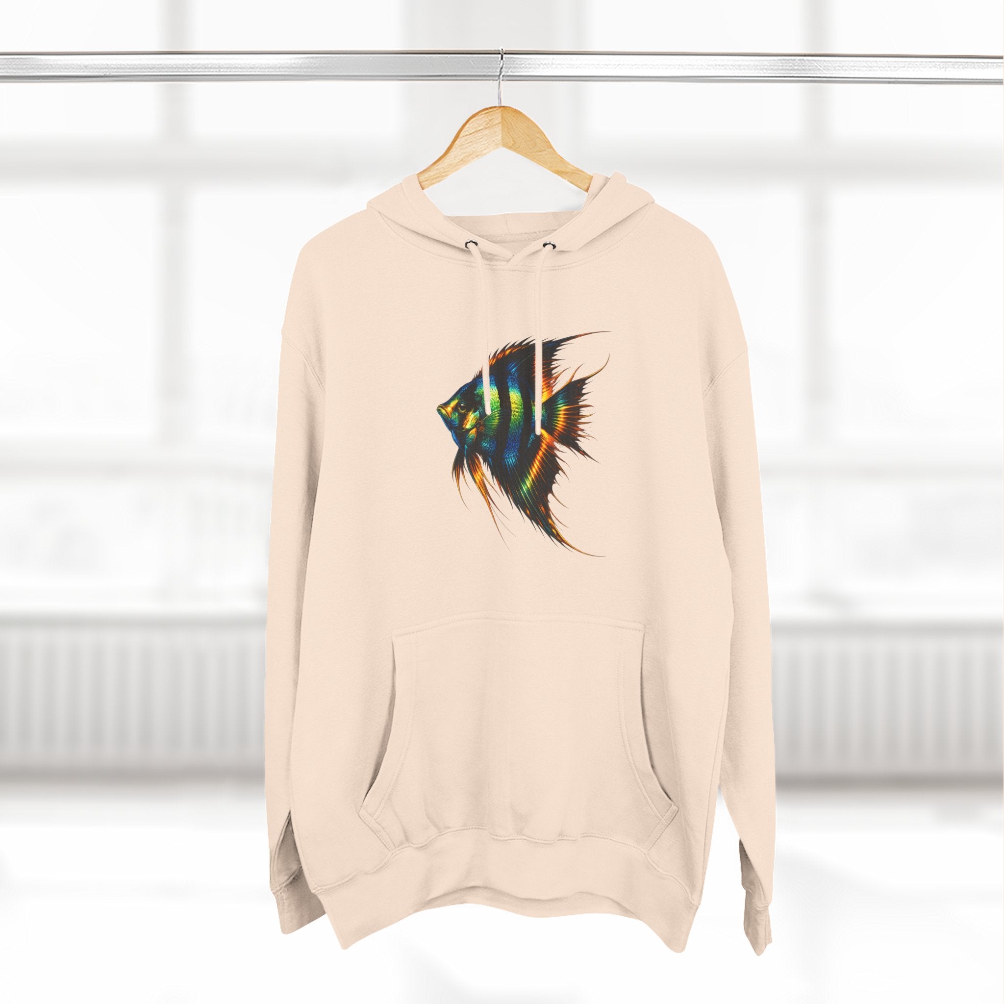 Angelfish Watercolor Hoodie – Colorful Aquarium Fish Graphic Fleece Pullover