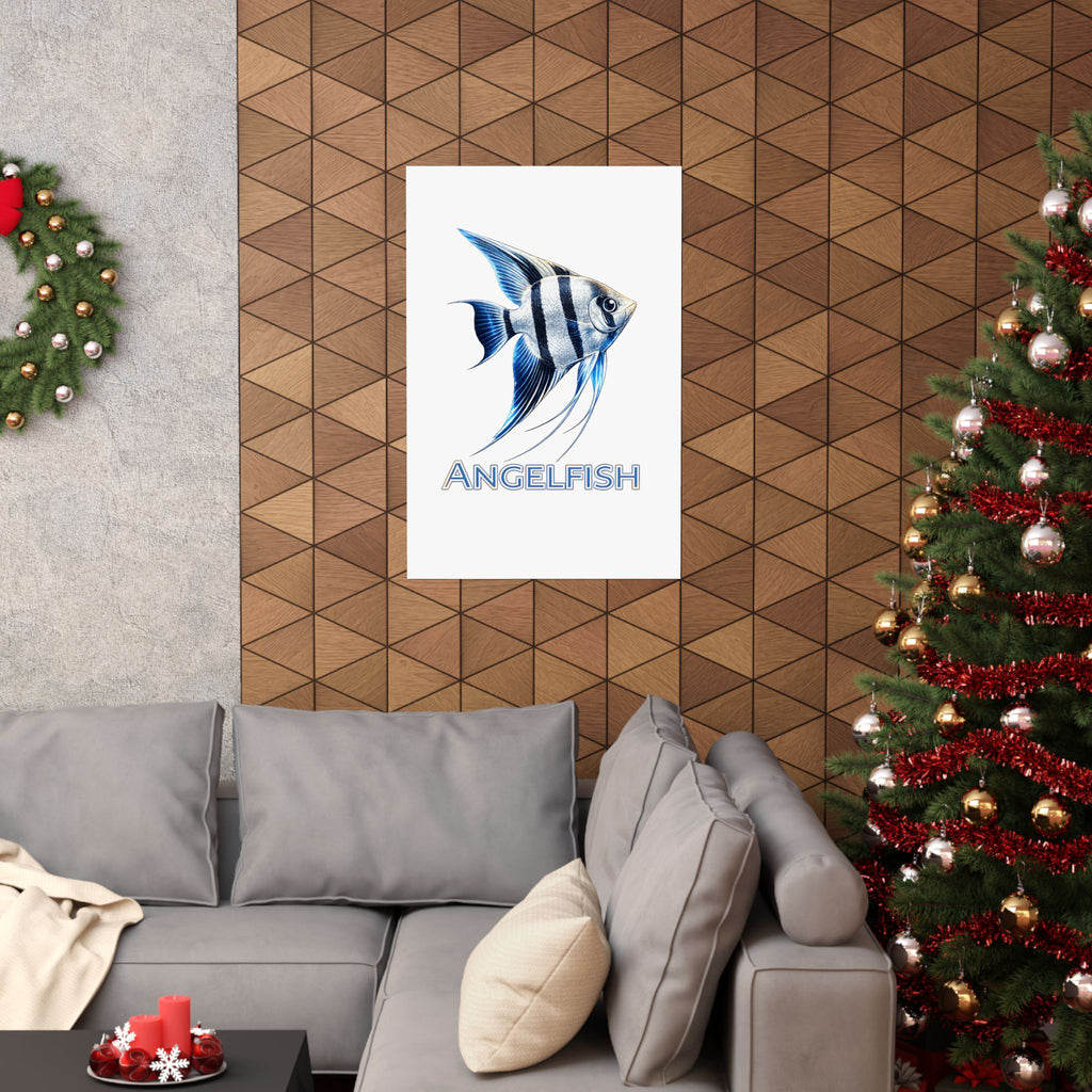 Angelfish Wall Poster — Matte Vertical Marine Fish Art Print
