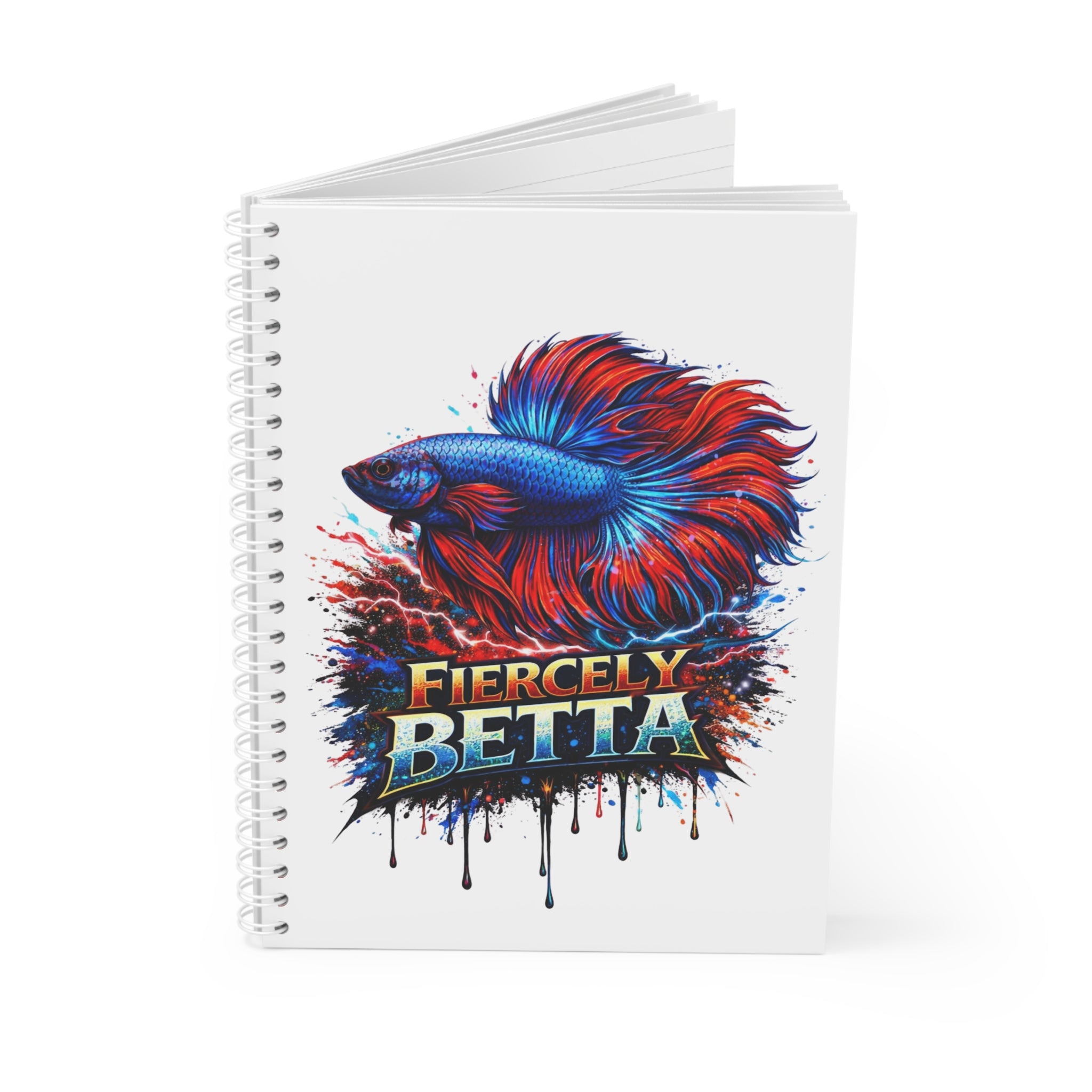 Betta Fish Spiral Notebook — Fiercely Betta Colorful Aquarium Journal